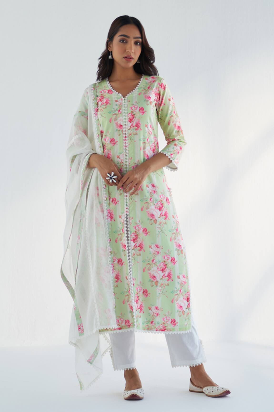 Roze Lina Kota Doria Dupatta