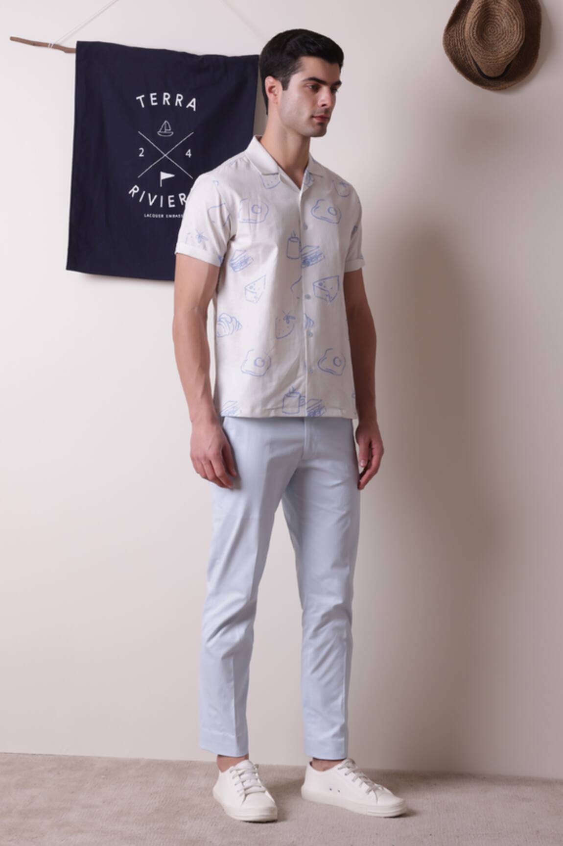 Lacquer Embassy Brioche Cotton Linen Printed Shirt