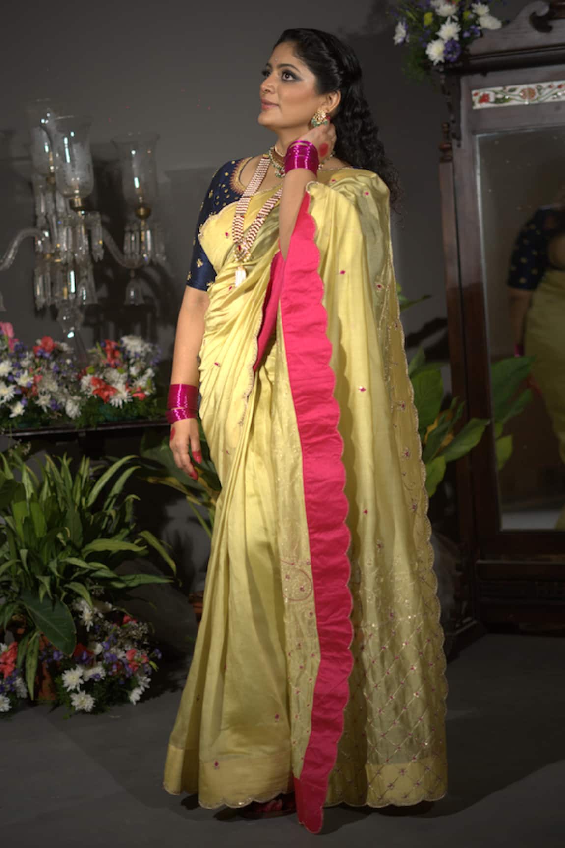 VikaByArvindAmpula Embroidered Saree With Blouse