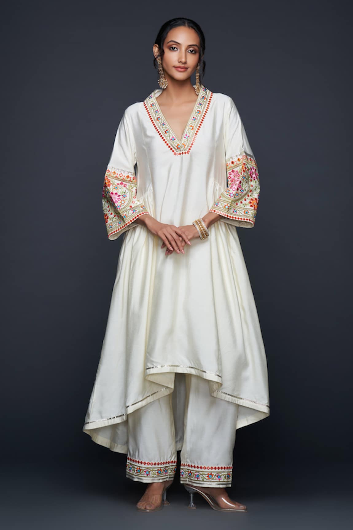 Gulabo by Abu Sandeep Gul Thread & Mirror Embroidered Kurta