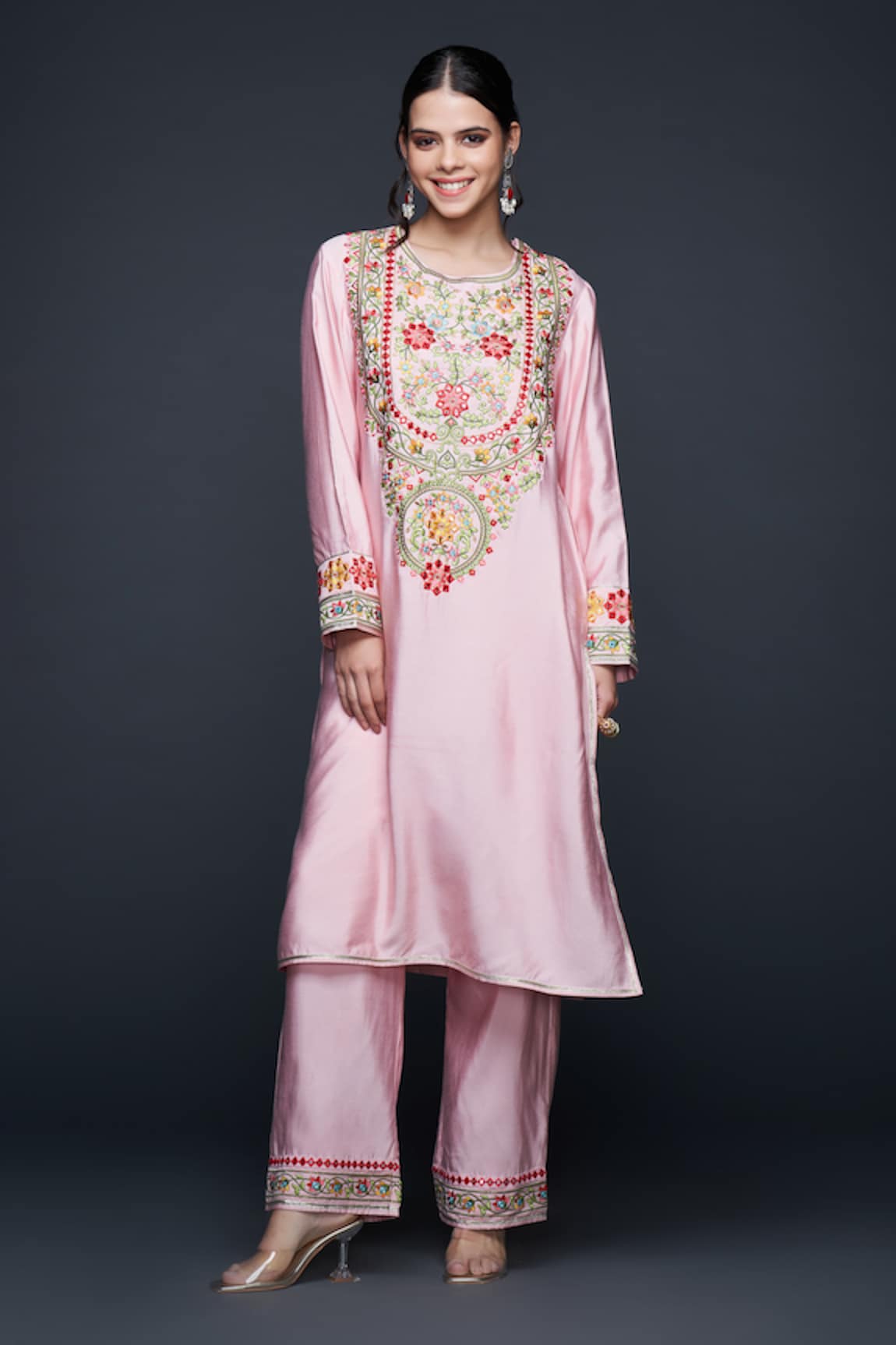 Gulabo by Abu Sandeep Gulbahar Thread & Mirror Embroidered Straight Kurta