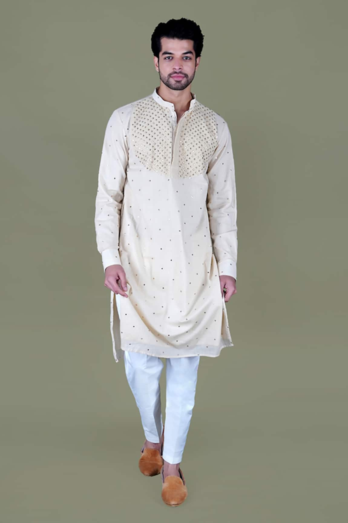 Gaurav Katta Embroidered Kurta & Aligadi Pant Set