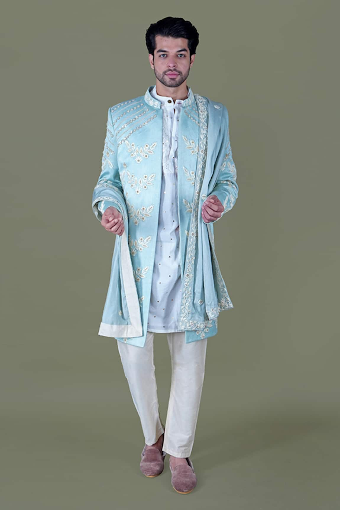 Gaurav Katta Thread Embroidered Sherwani Set