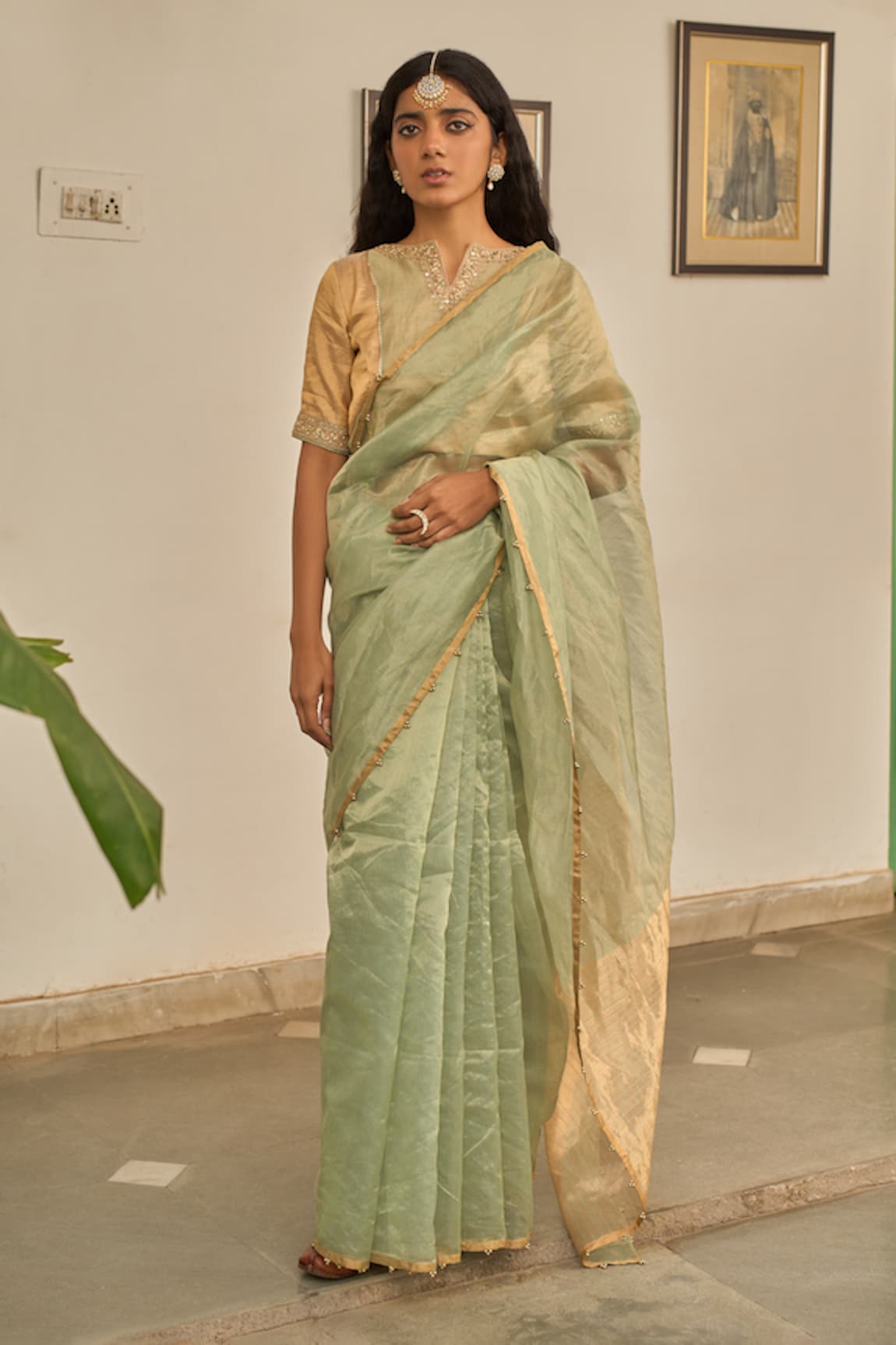 Apeksha Jain Label Suvarna Saree With Hand Embroidered Blouse