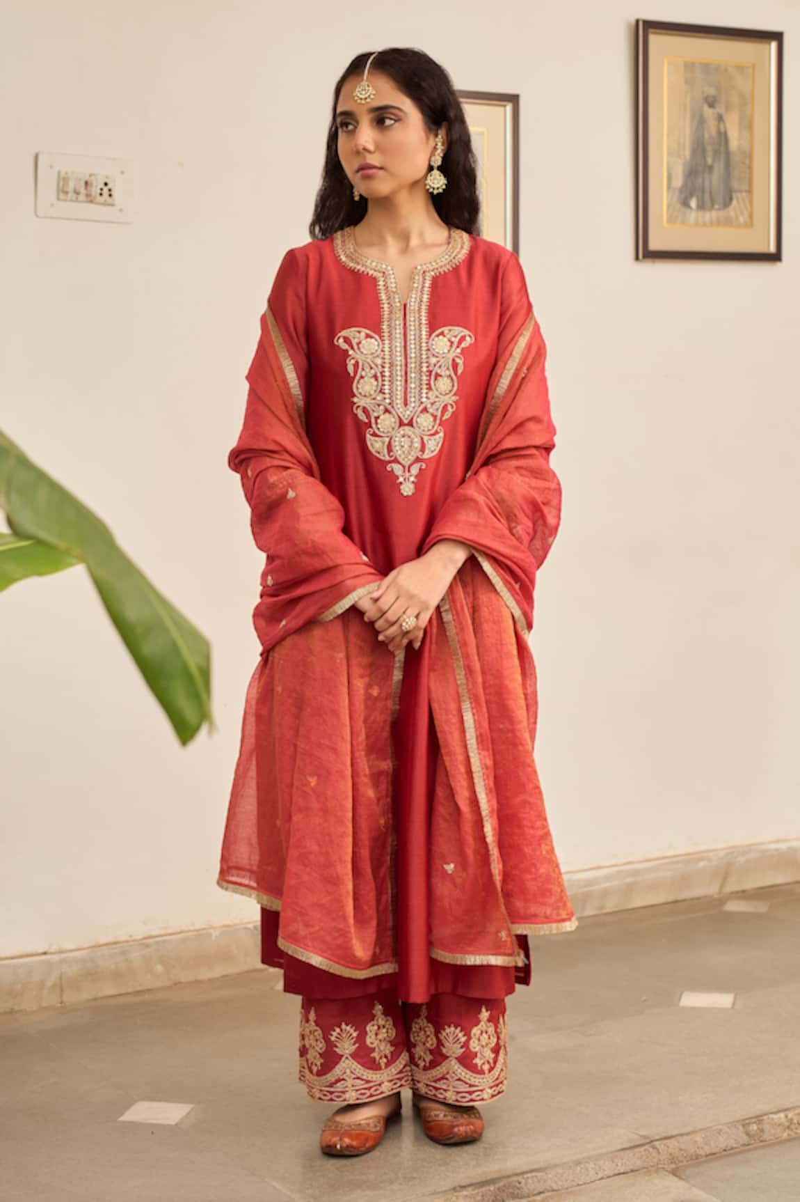 Apeksha Jain Label Paisley Hand Embroidered Kurta Pant Set