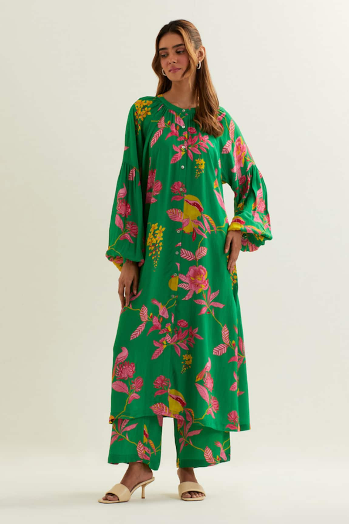 Label Earthen Imai Floral Pattern Kurta With Pant