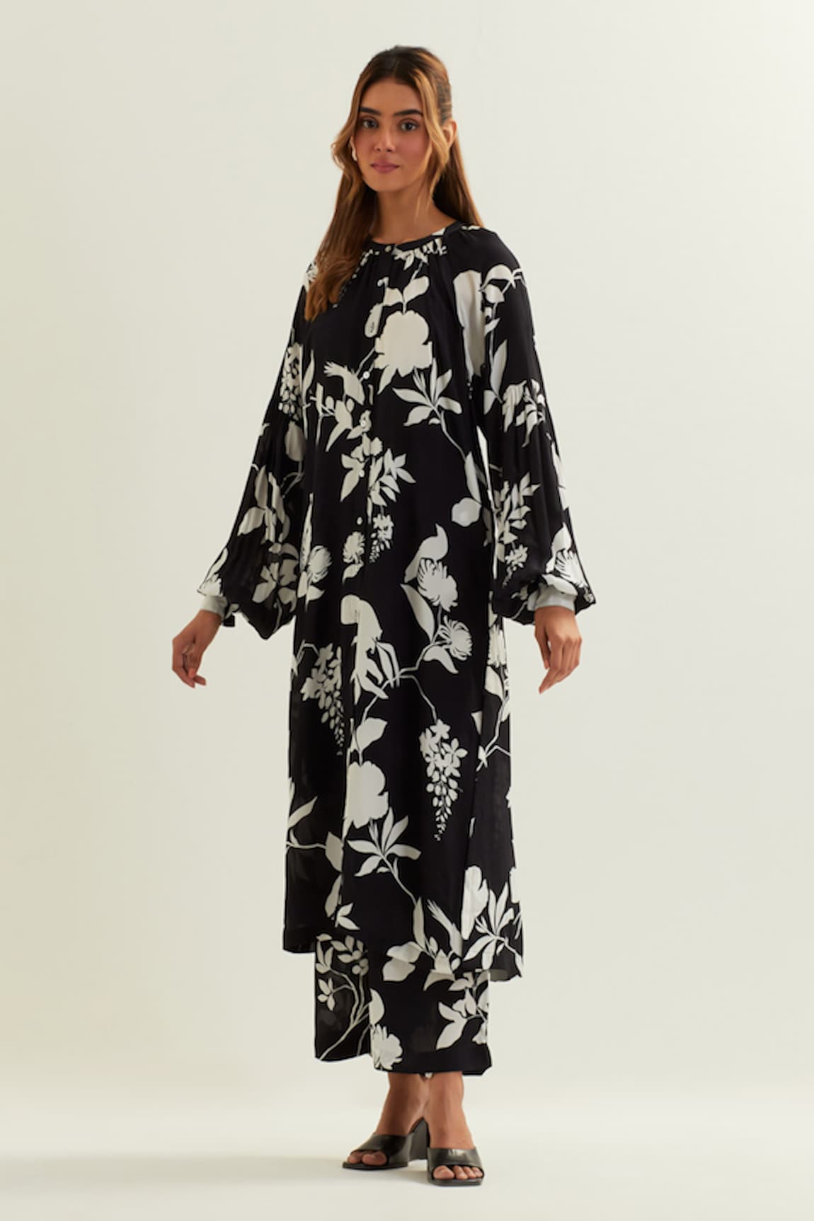 Label Earthen Bunda Night Lily Print Kurta With Pant