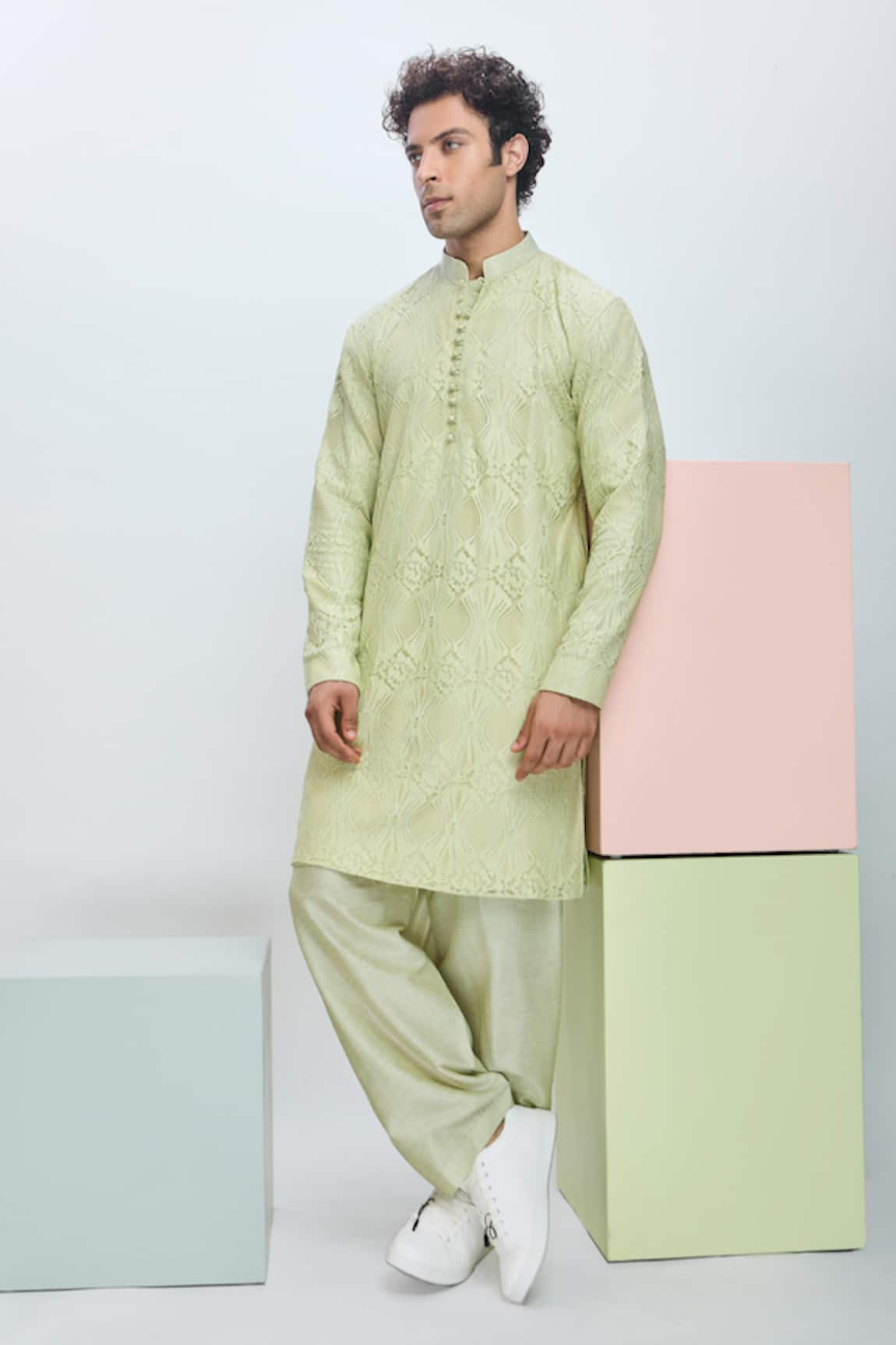 Nirmooha Lace Embroidered Kurta With Pajama