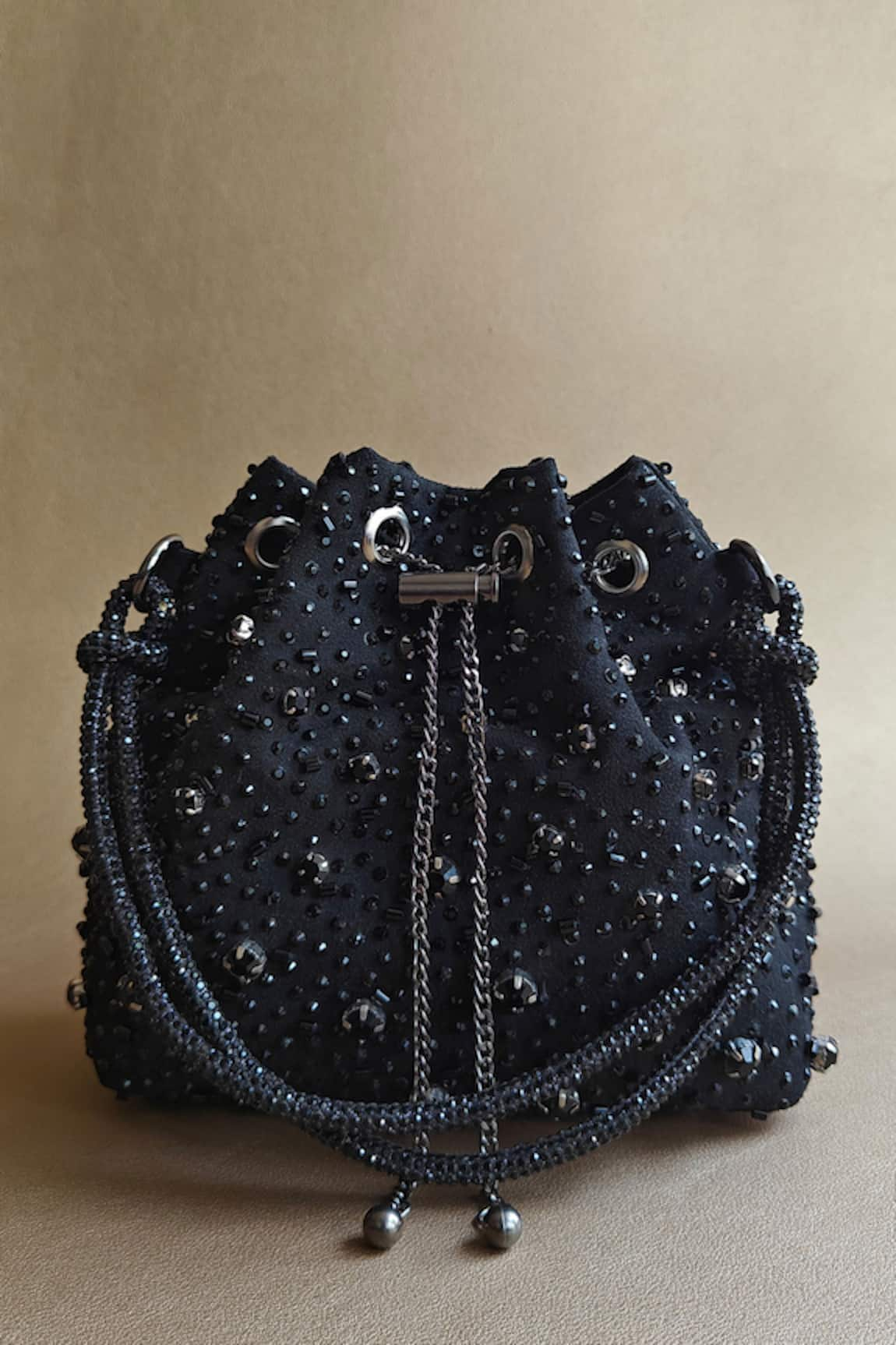 Plode Rhinestone Embellished Bucket Bag