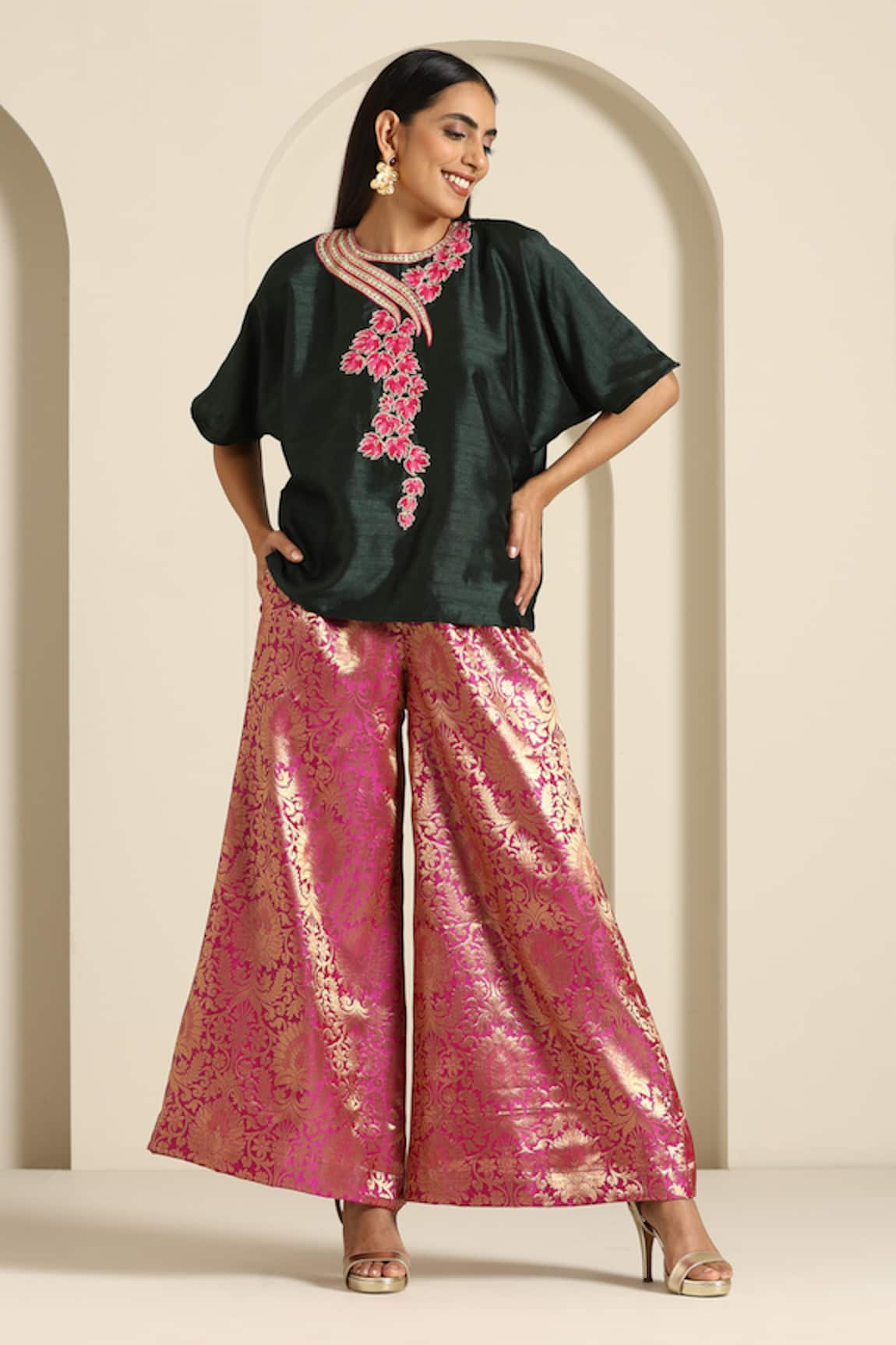 Wazir C Embroidered Tunic With Woven Pant