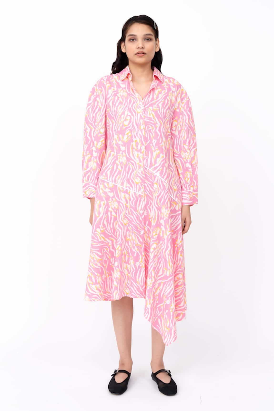 Leh Studios Wave Print Cotton Dress