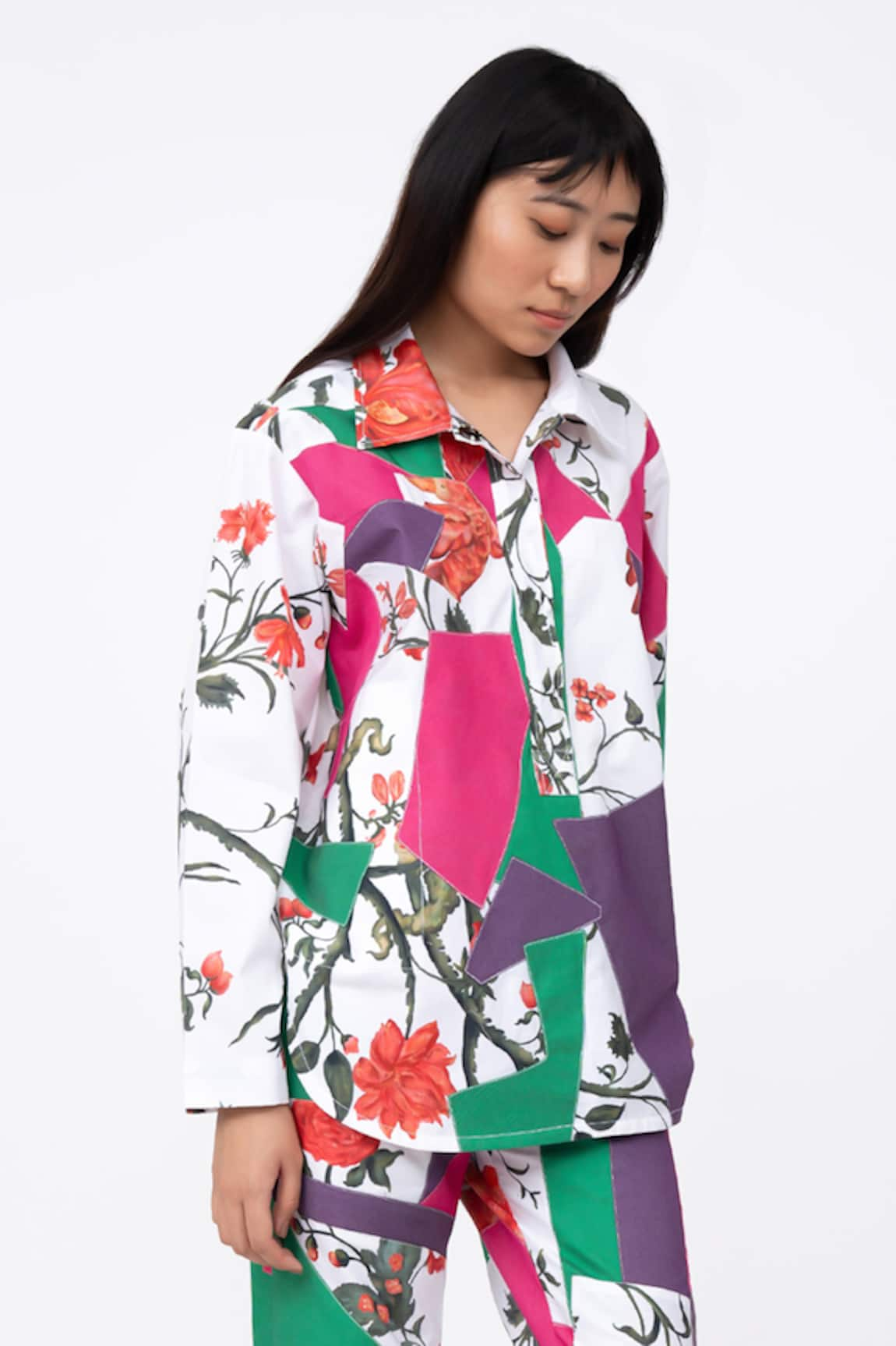 Leh Studios Repurpose Husk Floral Print Shirt