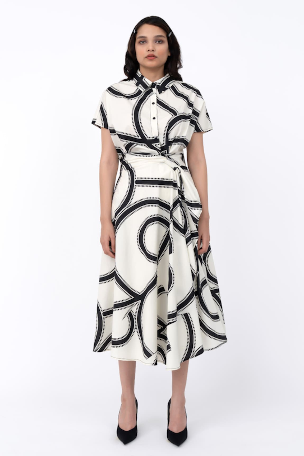 Leh Studios Swirl Print Wrap Dress