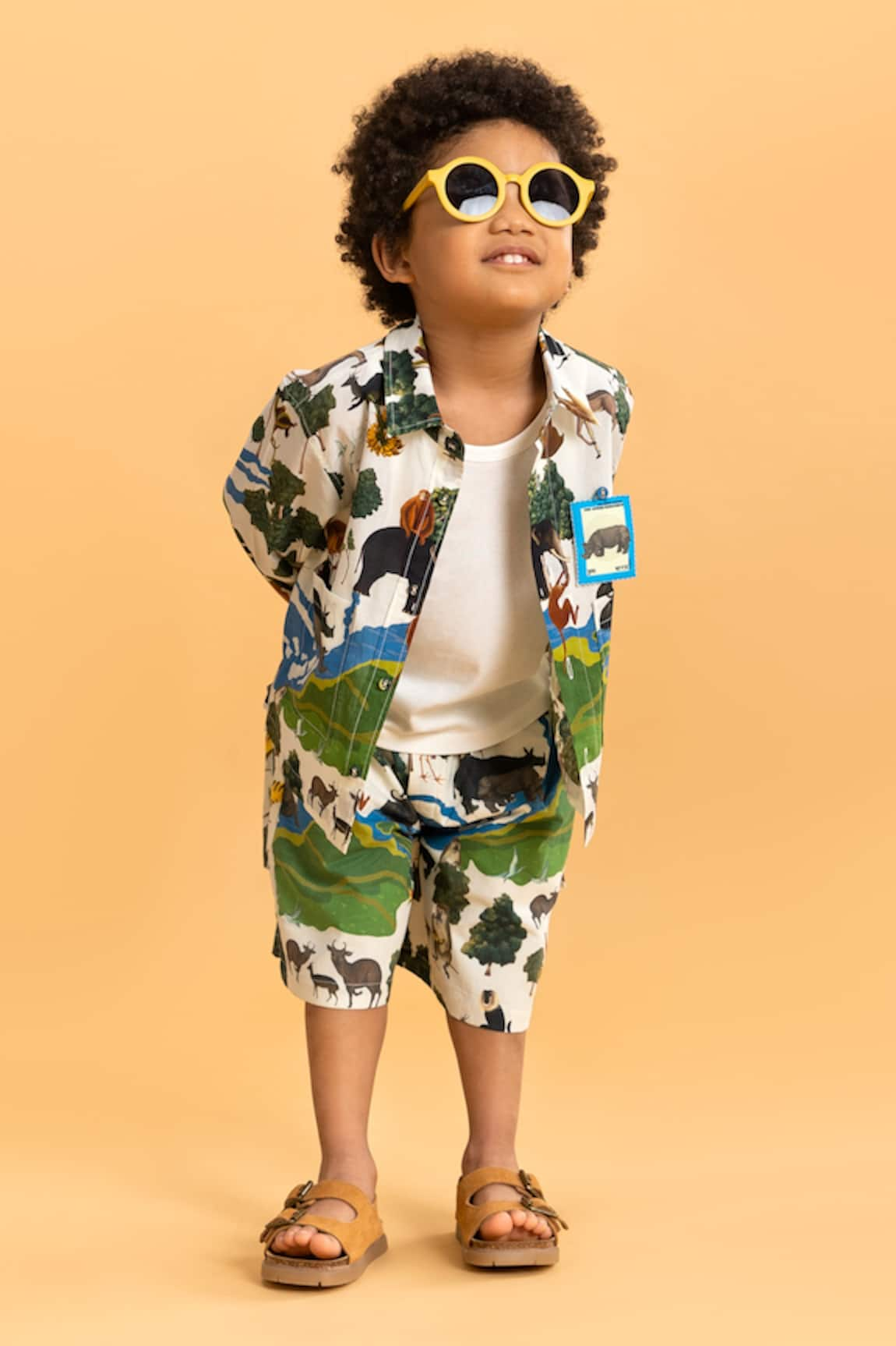 Ankid Rhinoceros Print Shacket With Bermuda Shorts