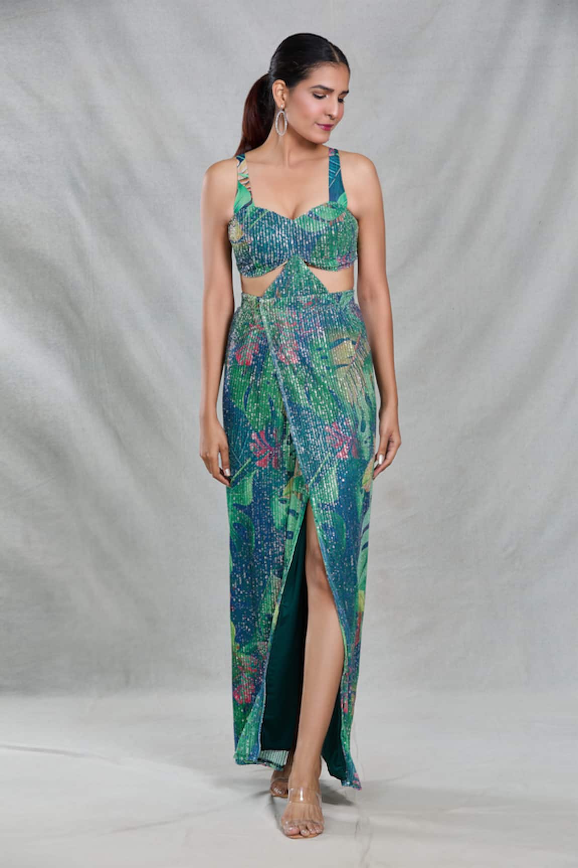 Naintara Bajaj Embroidered & Printed Sleeveless Dress