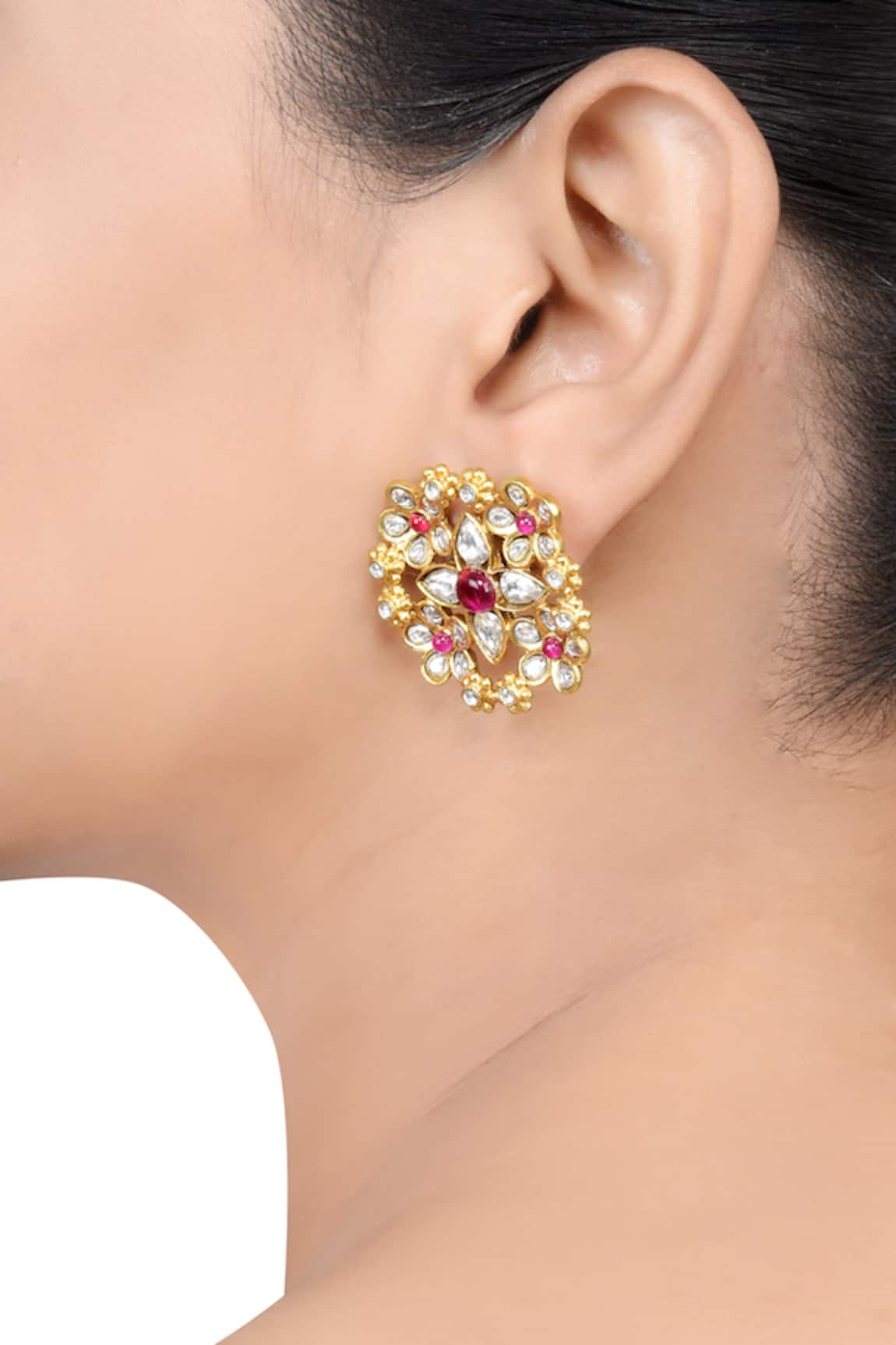 Tribe Amrapali Urvi Floral Cutwork Studs