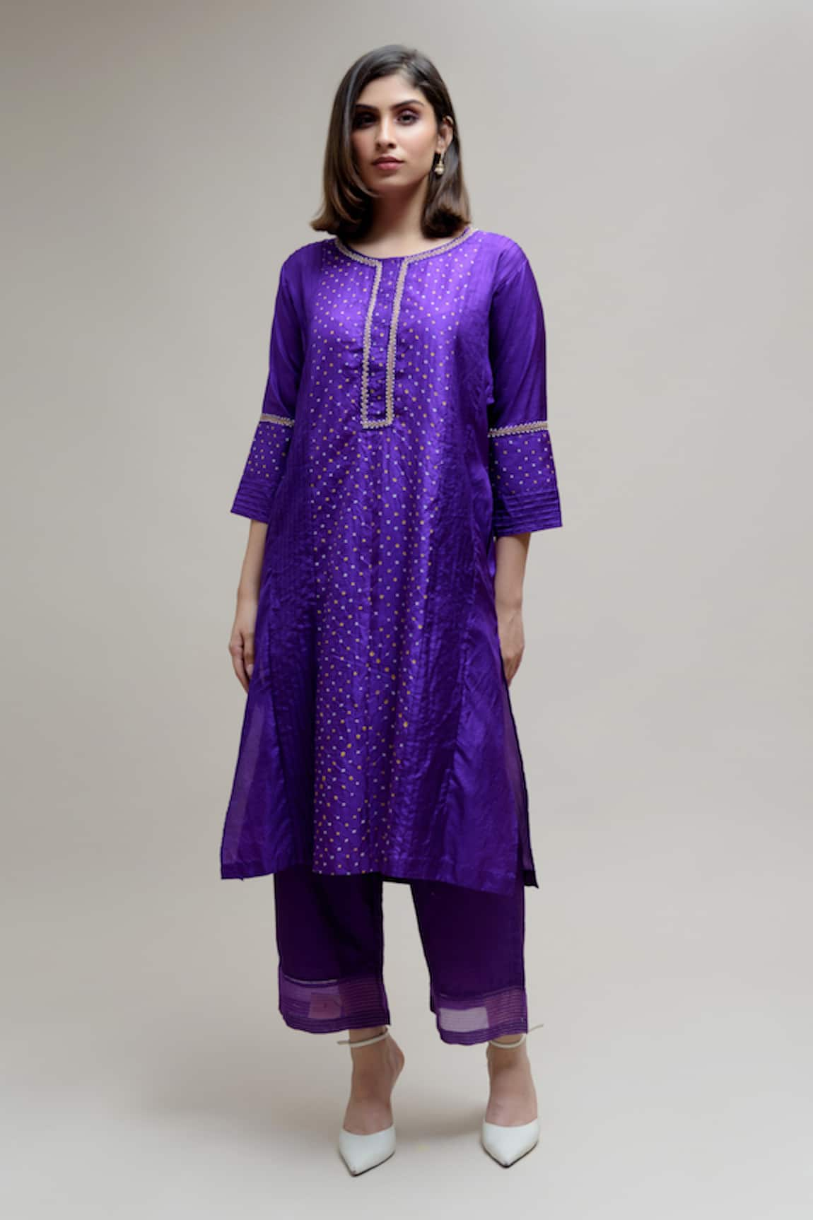 Naina Jain Bandhani Straight Kurta With Pant