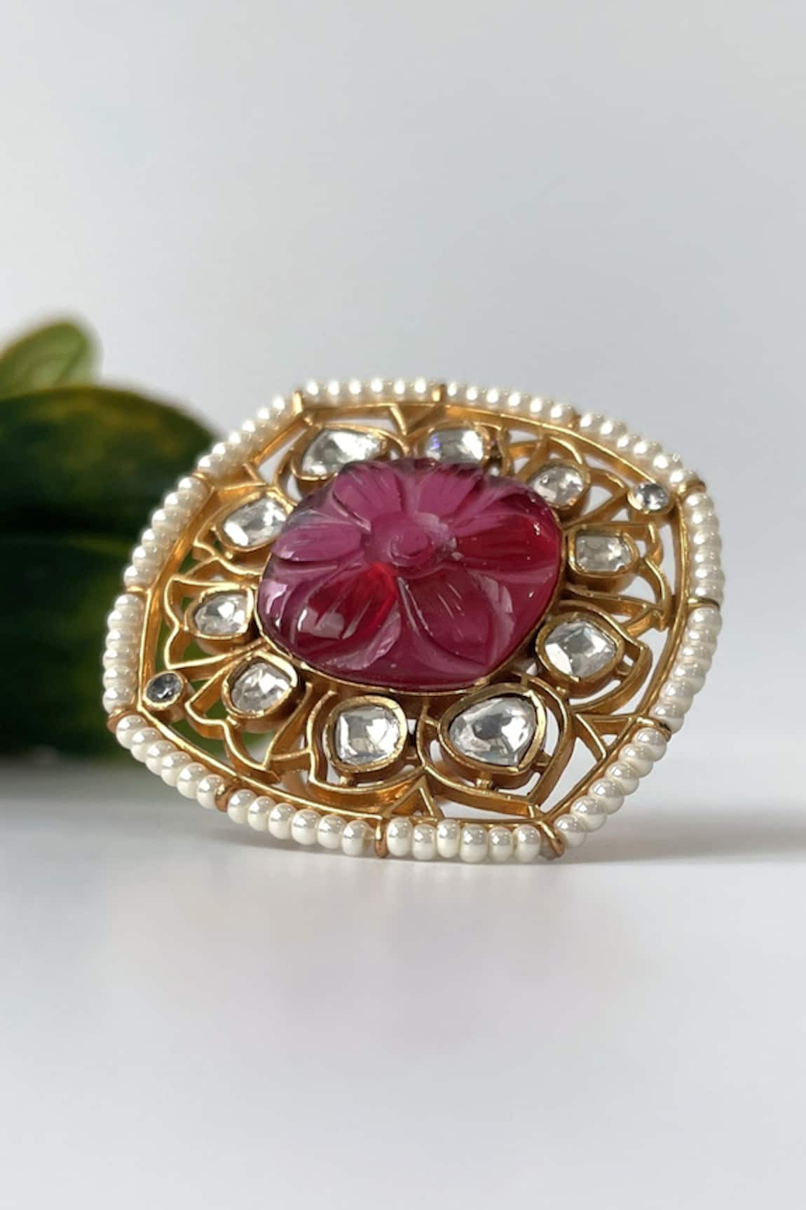 Studio6 Jewels Kundan & Stones Embellished Ring