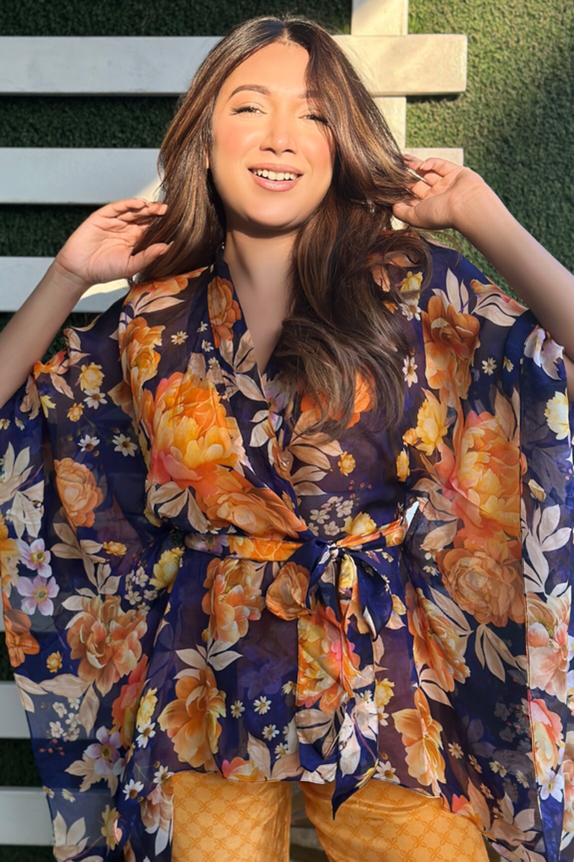 Be Chic Daylight Florence Bloom Print Kaftan Set