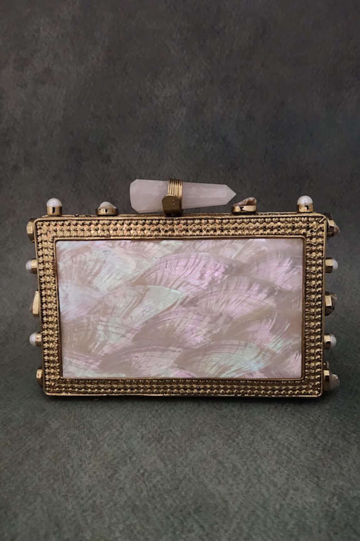 ADWITA BAGS & JEWELS Nadia Mother Of Pearl Work Clutch