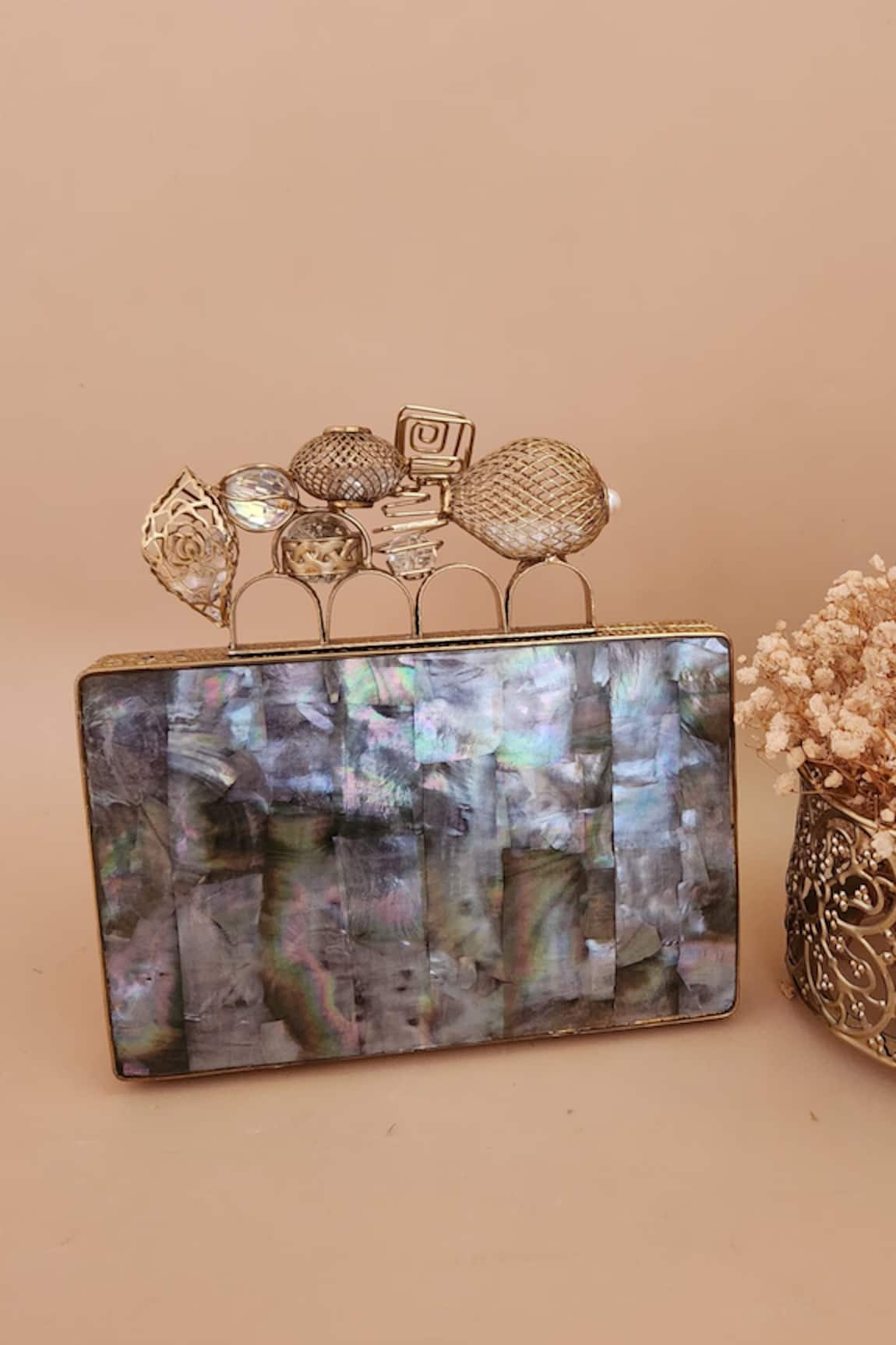 ADWITA BAGS & JEWELS Zarin Mother Of Pearl Embellished Clutch