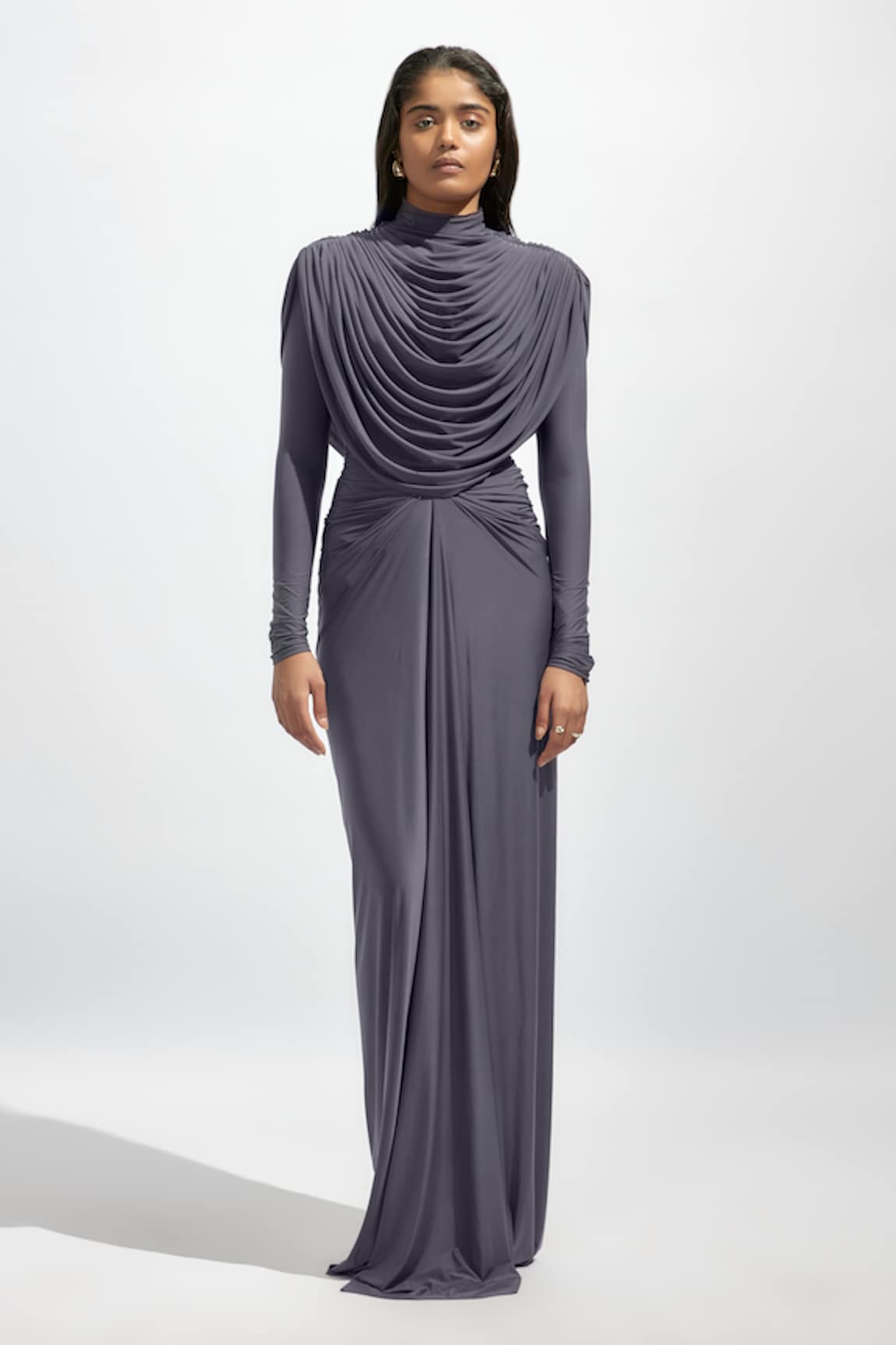 Deme by Gabriella Solid Cowl Neck Dress