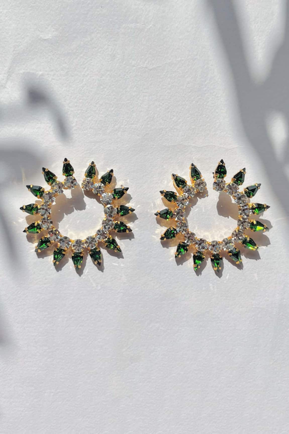 Prestones Swarovski Embellished Loop Earrings