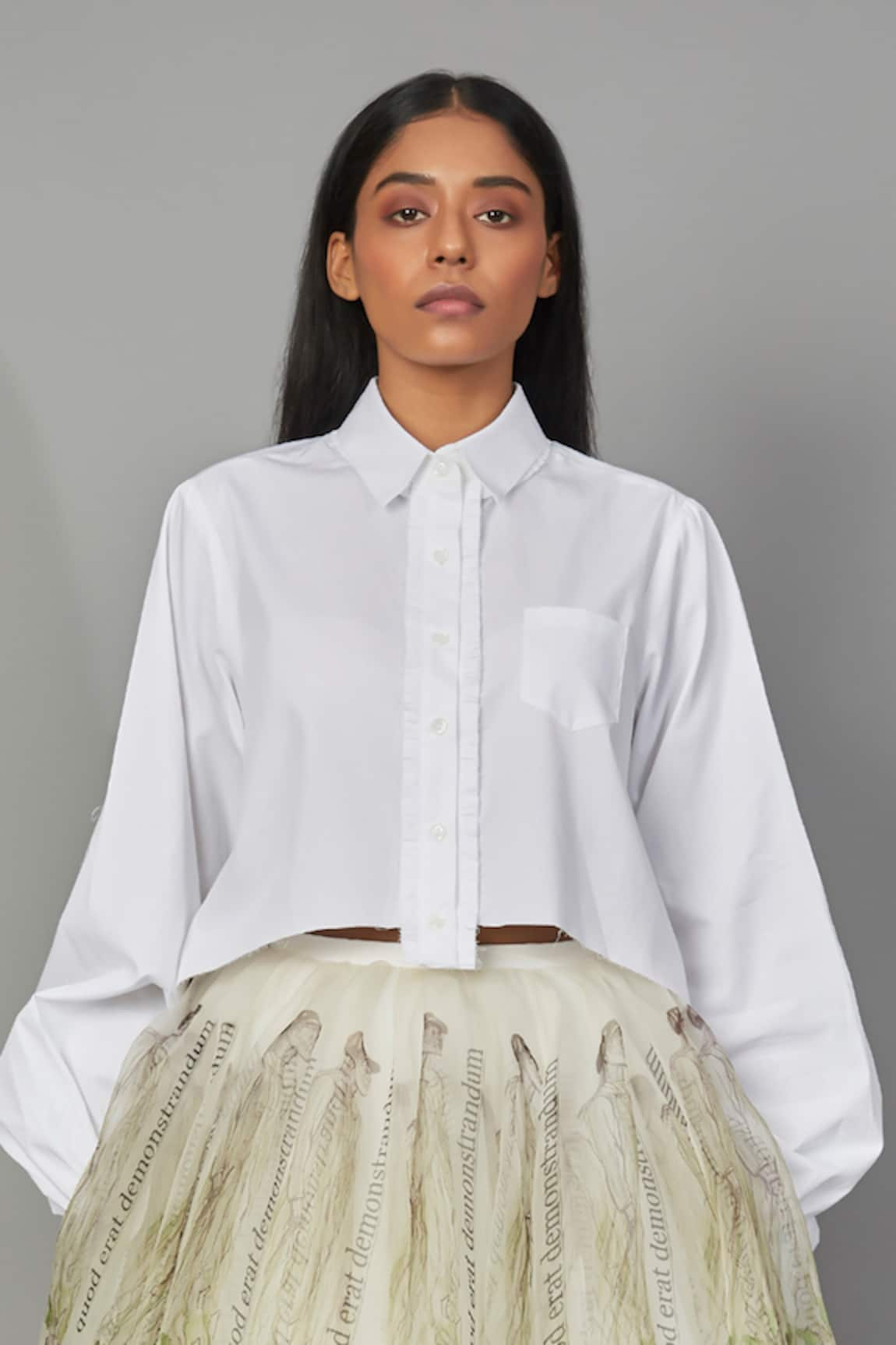 Quod Summer Plain Cropped Shirt