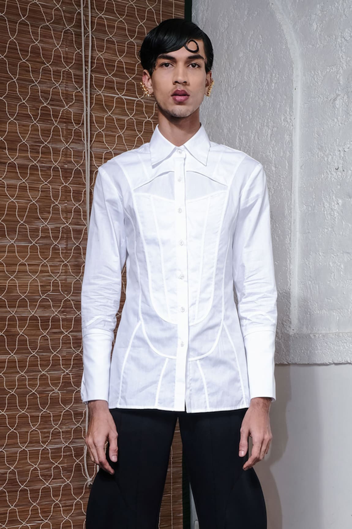 Quod Chapel Front Panel Tape Detailed Shirt