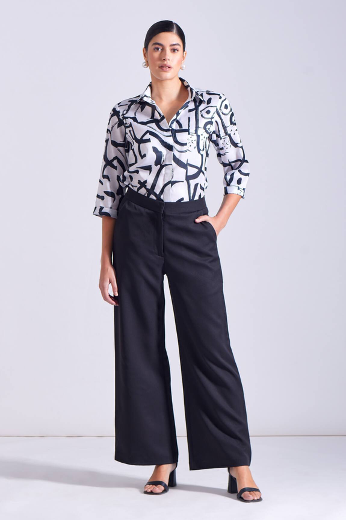 Zosia Linen Satin Printed Shirt