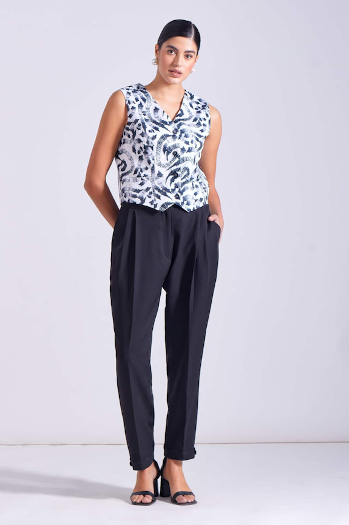 Zosia Sia Stroke Print Vest & Harem Pant Set