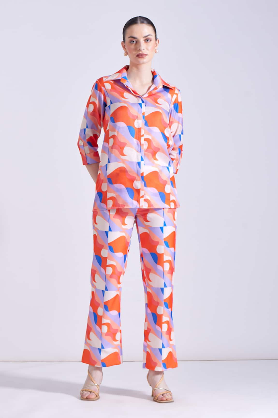 Zosia Sintra Wave Print Shirt & Pant Set