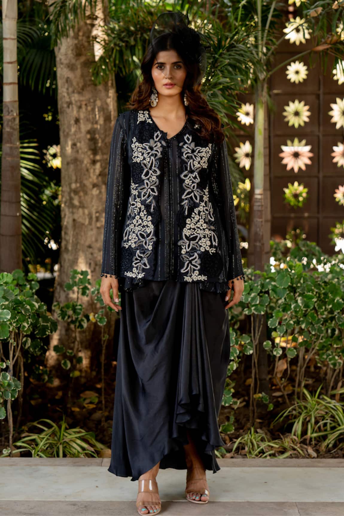 Nikita Vishakha Embroidered Jacket Skirt Set