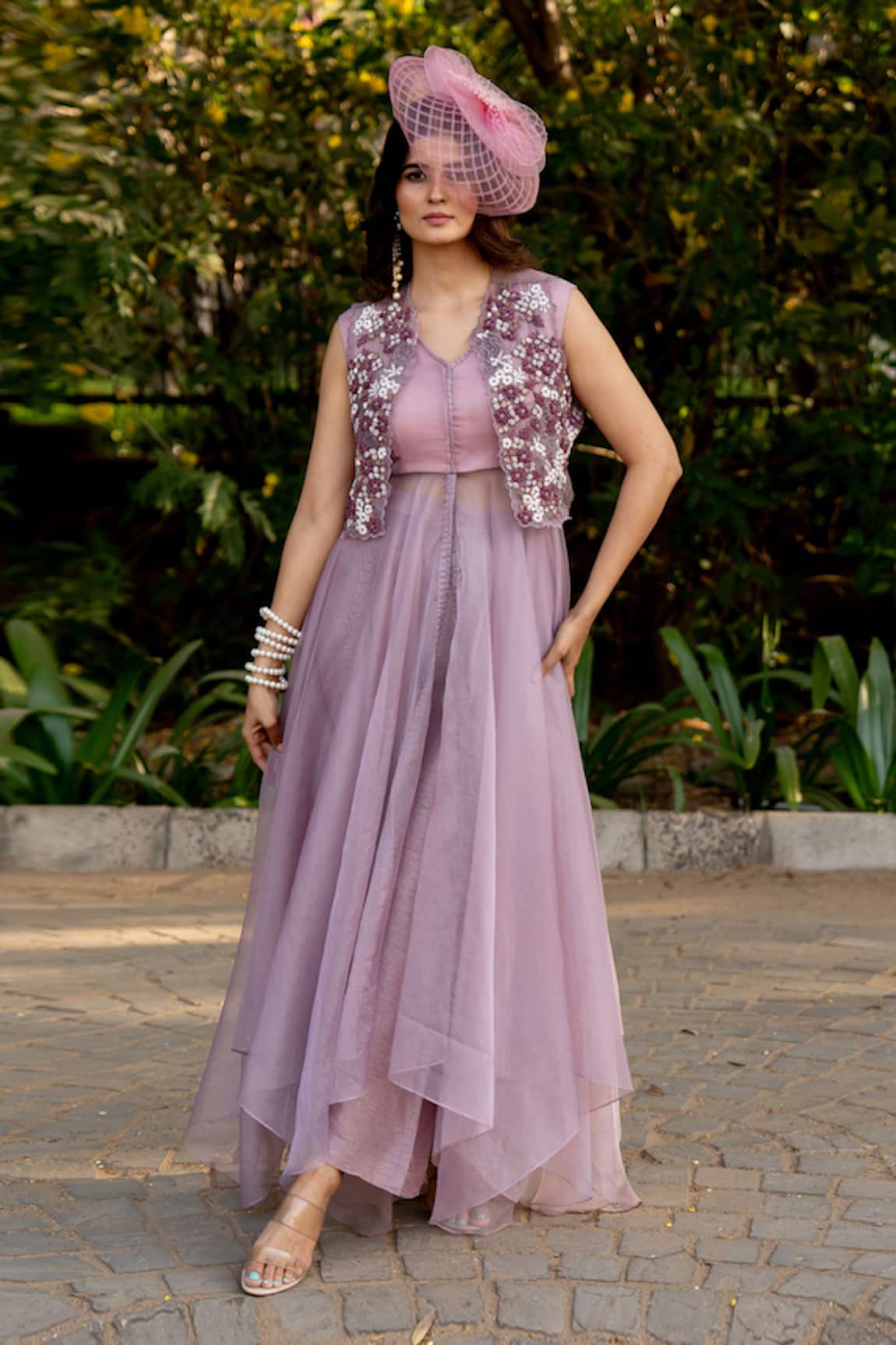 Nikita Vishakha Embroidered Shrug With Dress