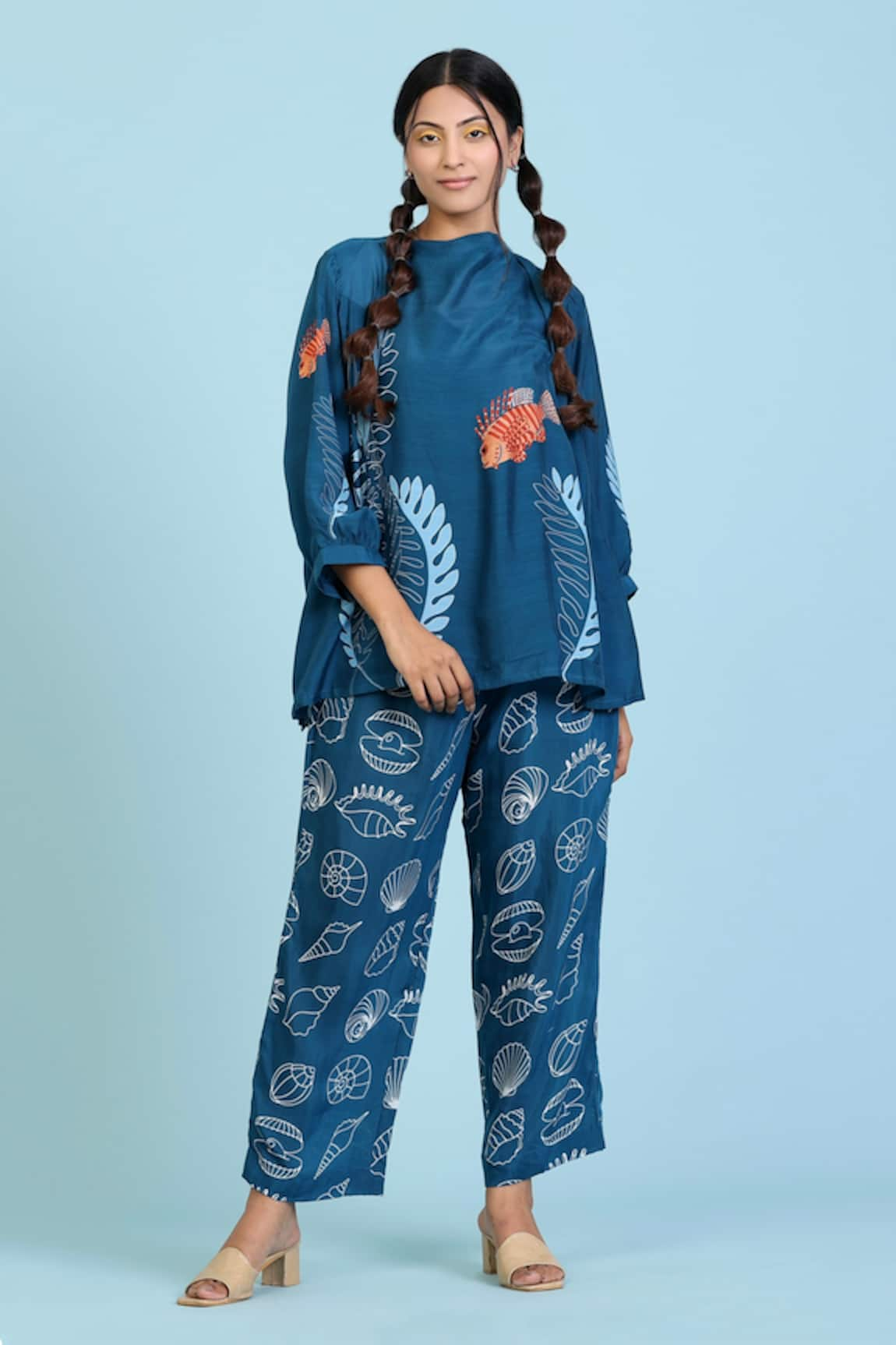 Radhika Jindal Coral Print Top Pant Set