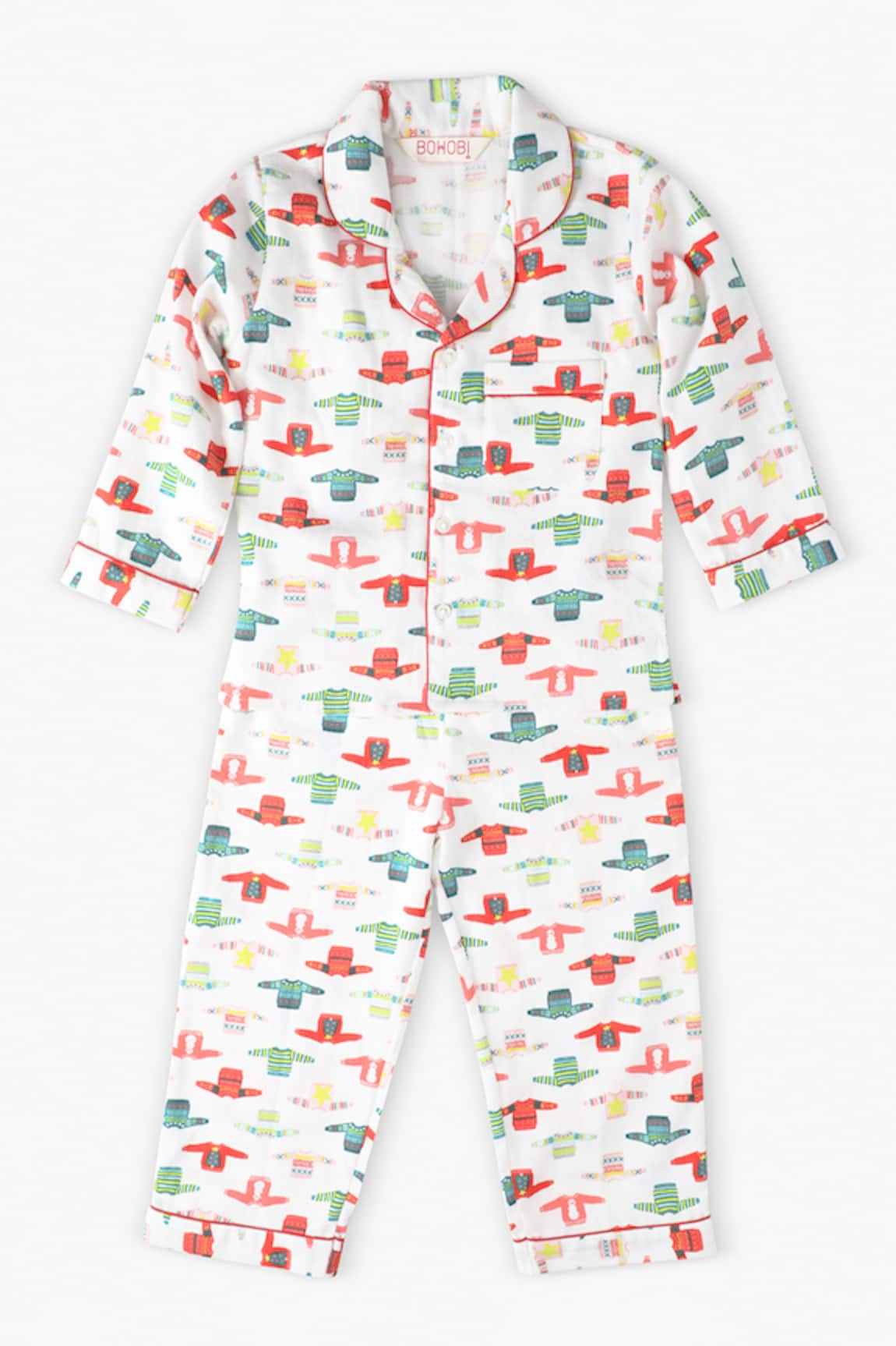 Bohobi Get Cozy Sweater Print Night Suit Pyjama Set
