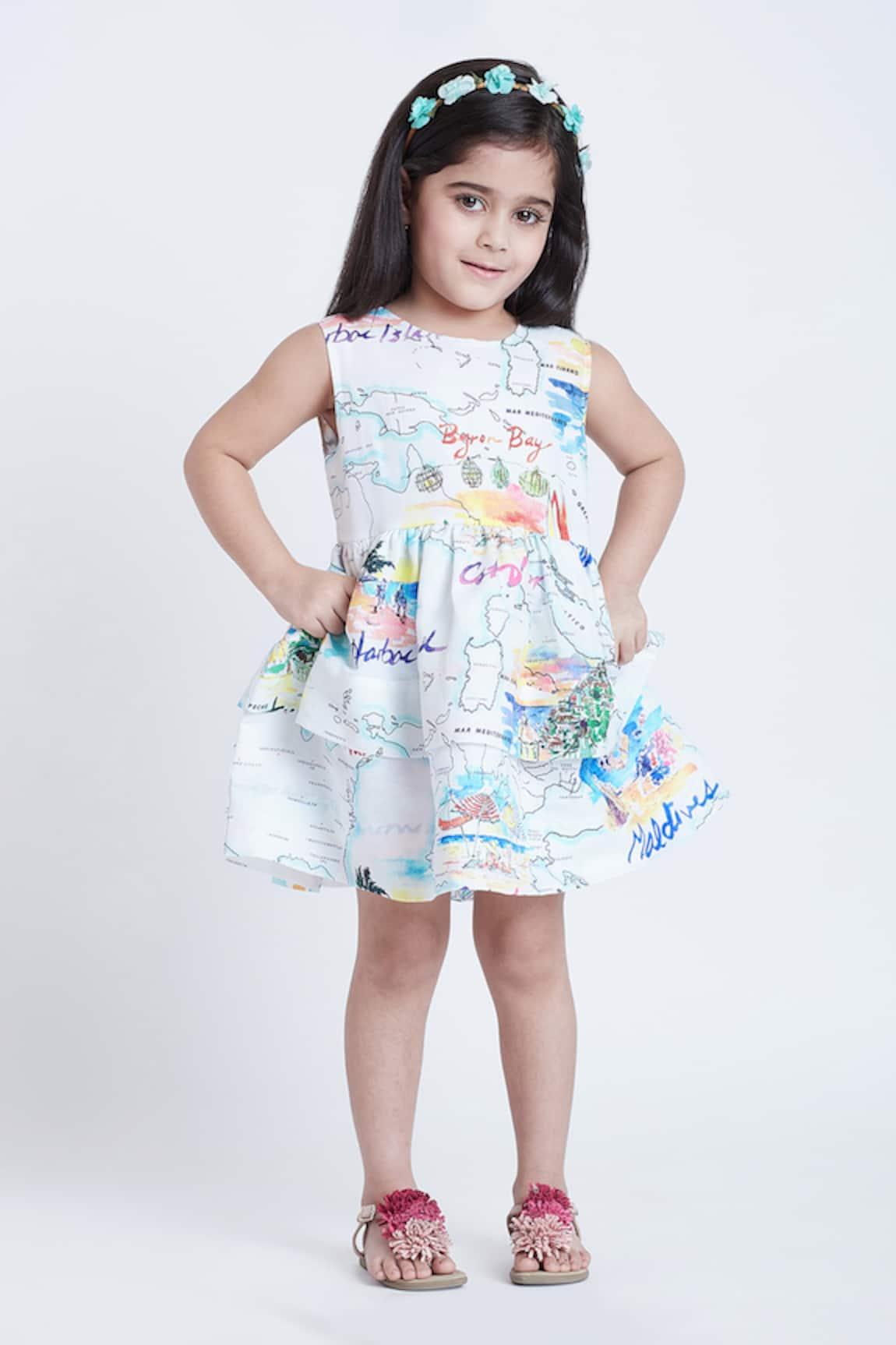 Bohobi Globe Map Print Dress