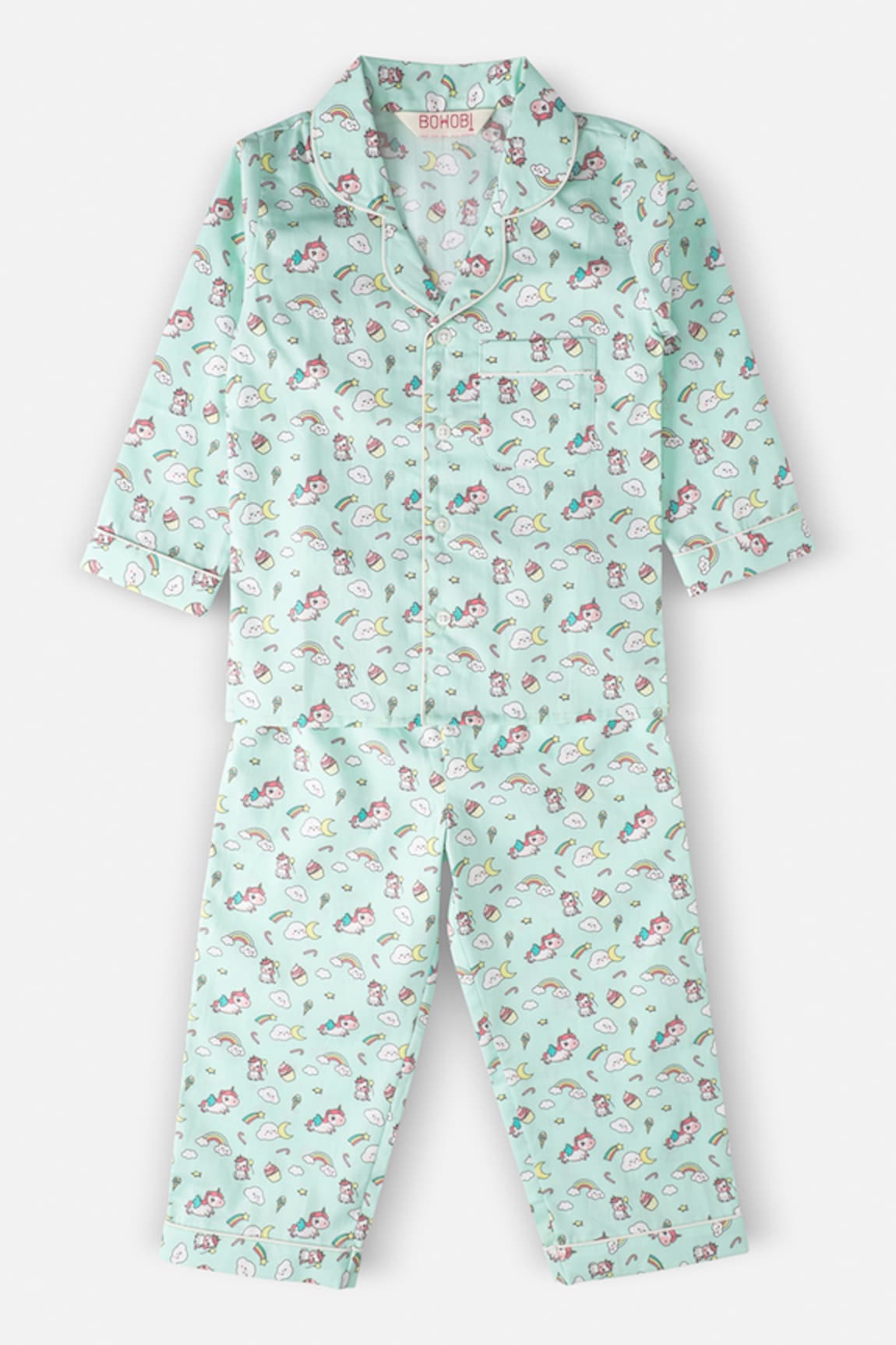 Bohobi Unicorn Print Night Suit Pyjama Set