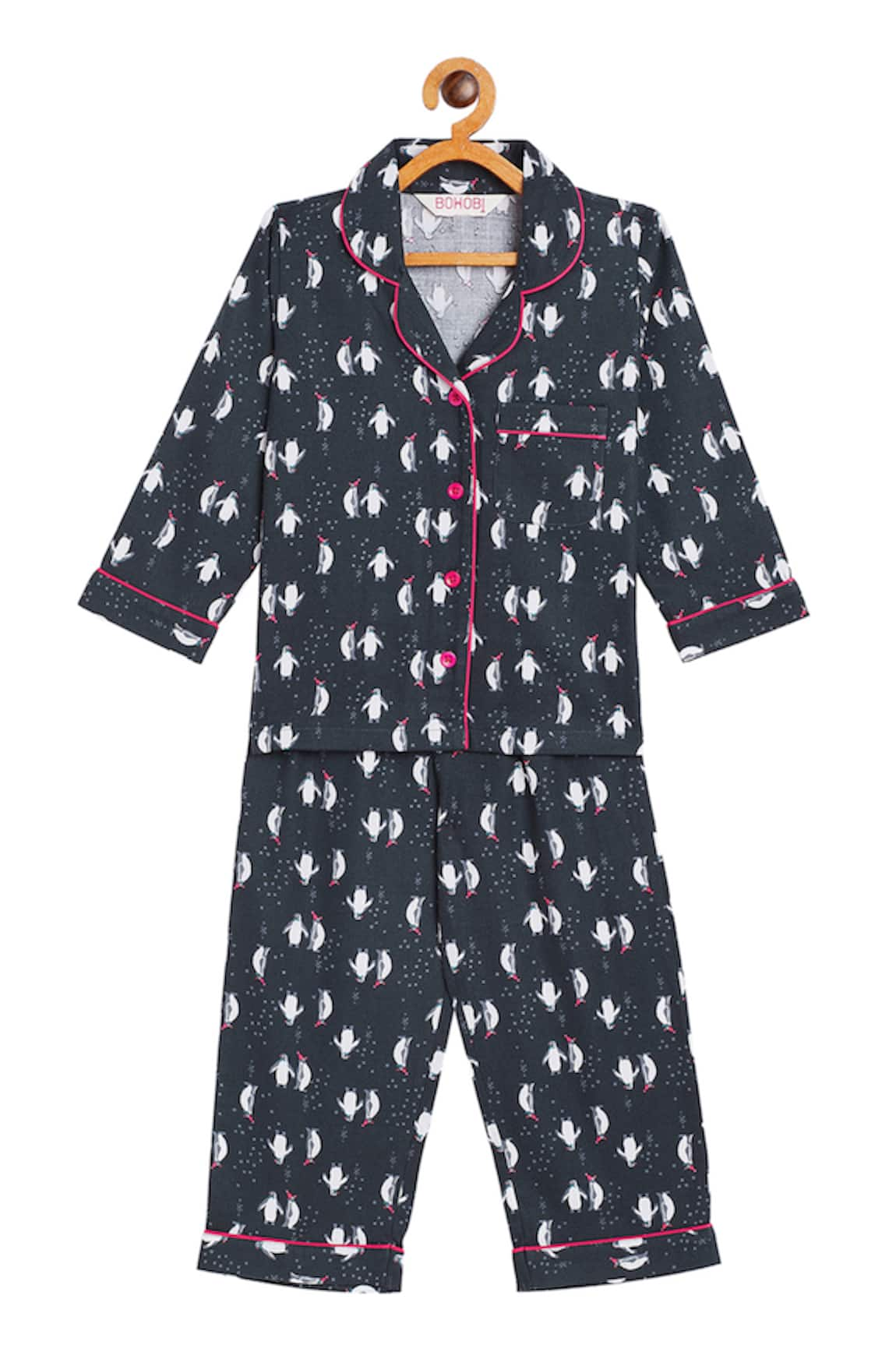 Bohobi Playful Penguin Night Suit Pyjama Set