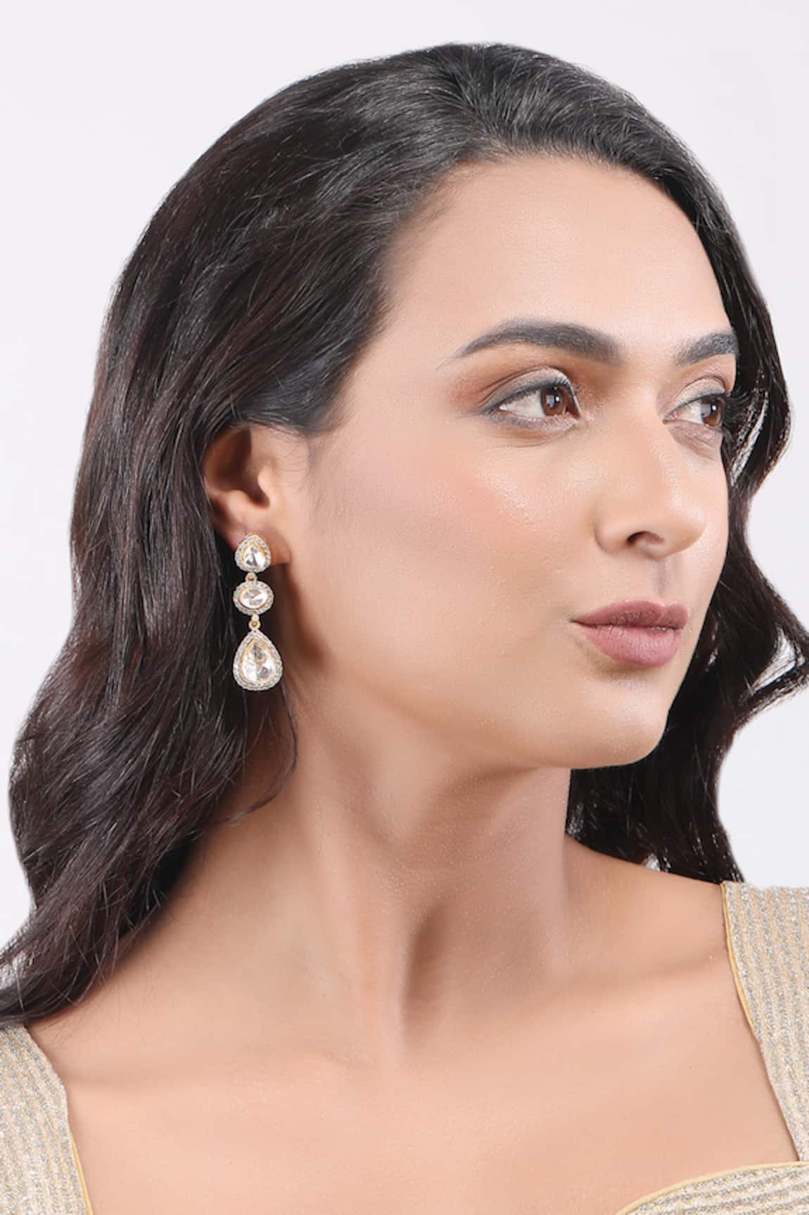 Auraa Trends Zircon Stone Teardrop Earrings