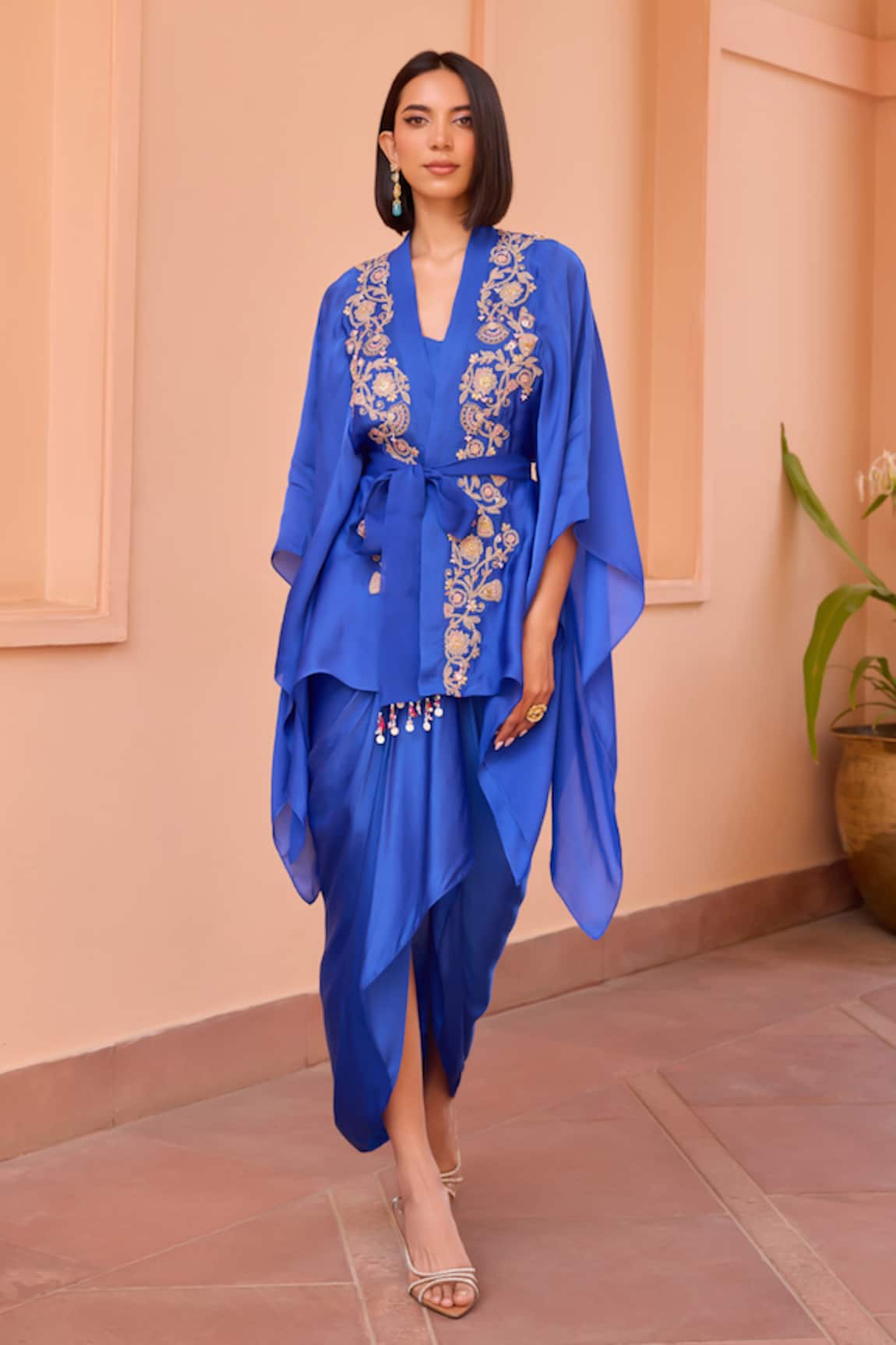 ISHA GUPTA TAYAL Naazni Embroidered Kimono Top With Bustier