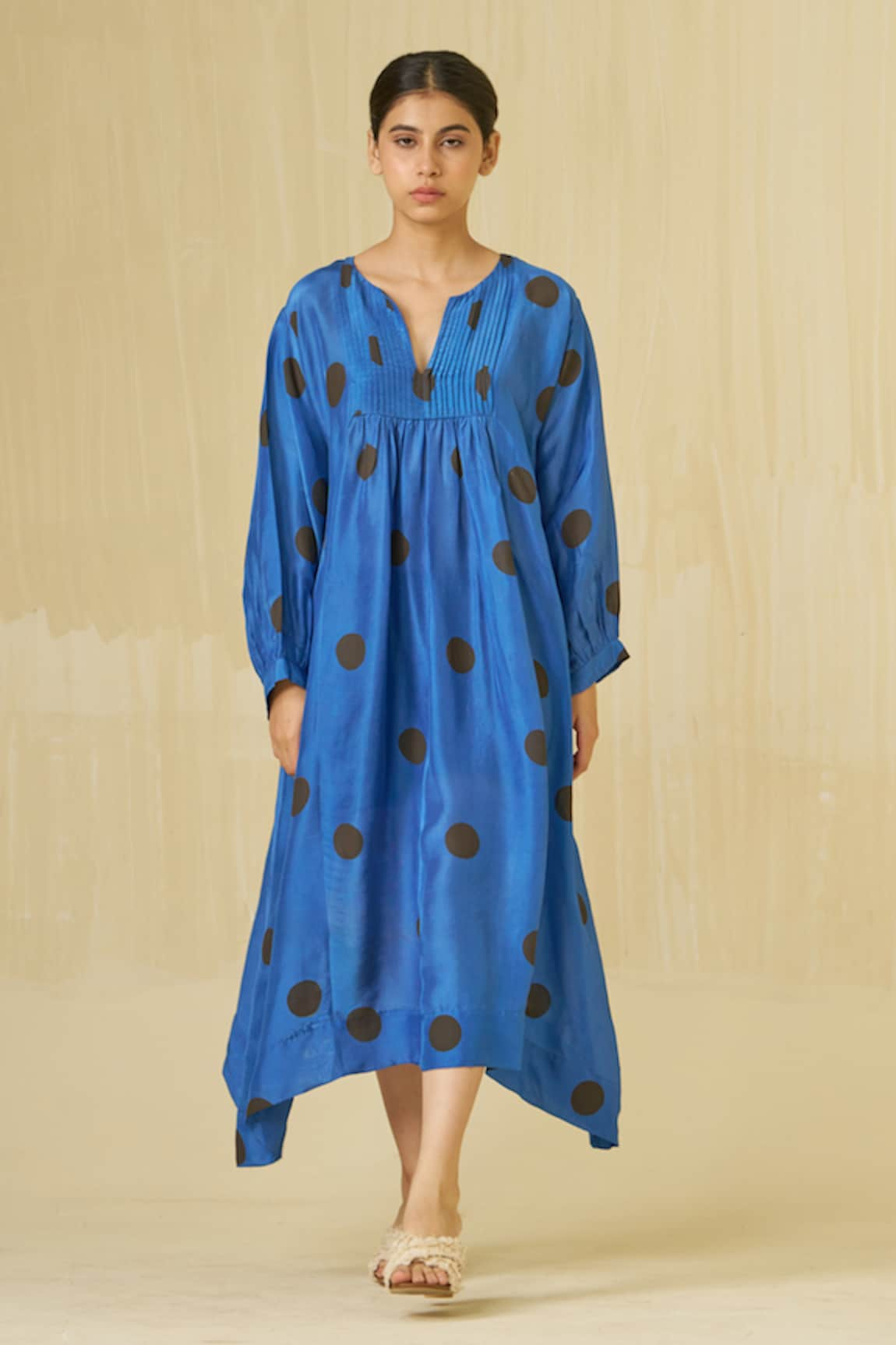 Stoique Button Round Block Print Dress