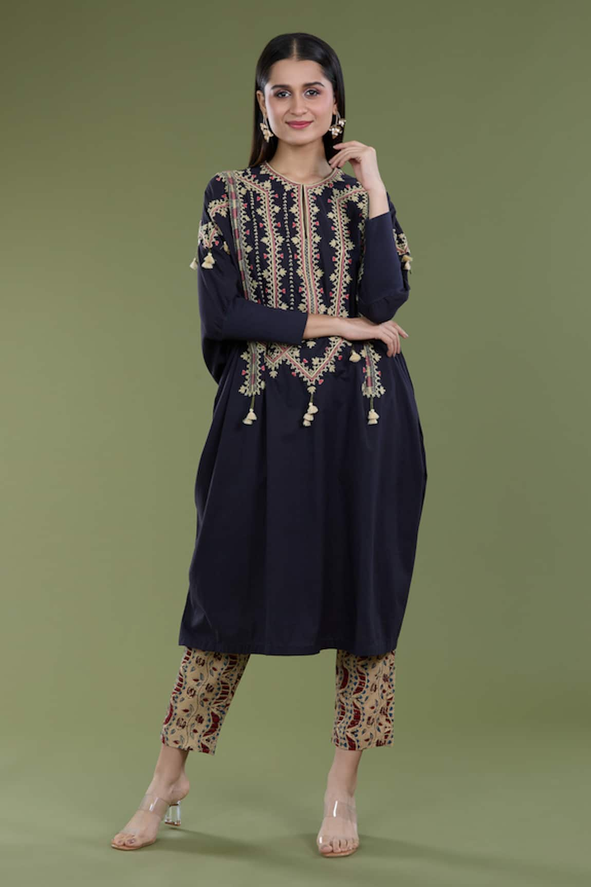 Divya Sheth Dori Embroidered Kaftan & Pant Set