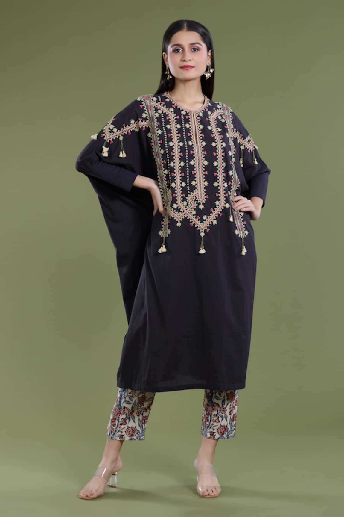 Divya Sheth Cotton Embroidered Kaftan & Pant Set