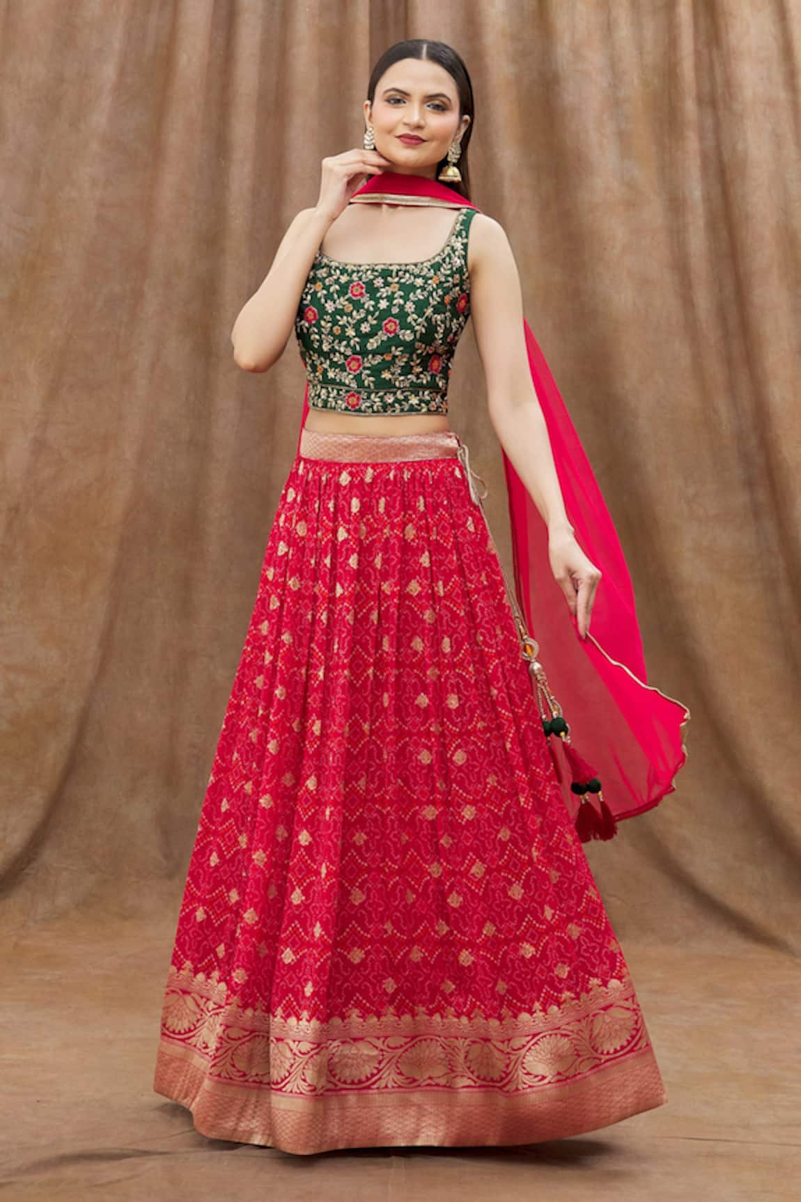 Pink Juna Tissue Appliquéd And Embellished Lehenga With Blouse And Cut –  Studio East6