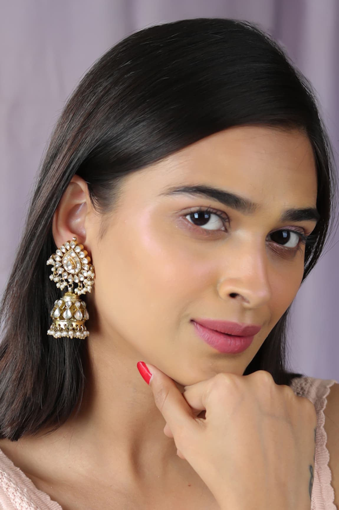 Riana Jewellery Glitz Petal Jadau Jhumkas