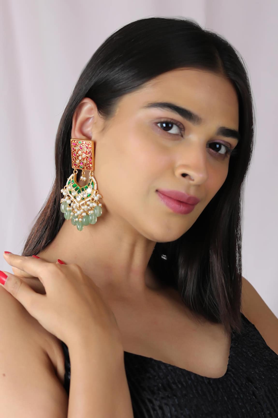 Riana Jewellery Padma Bagh Meenakari Earrings