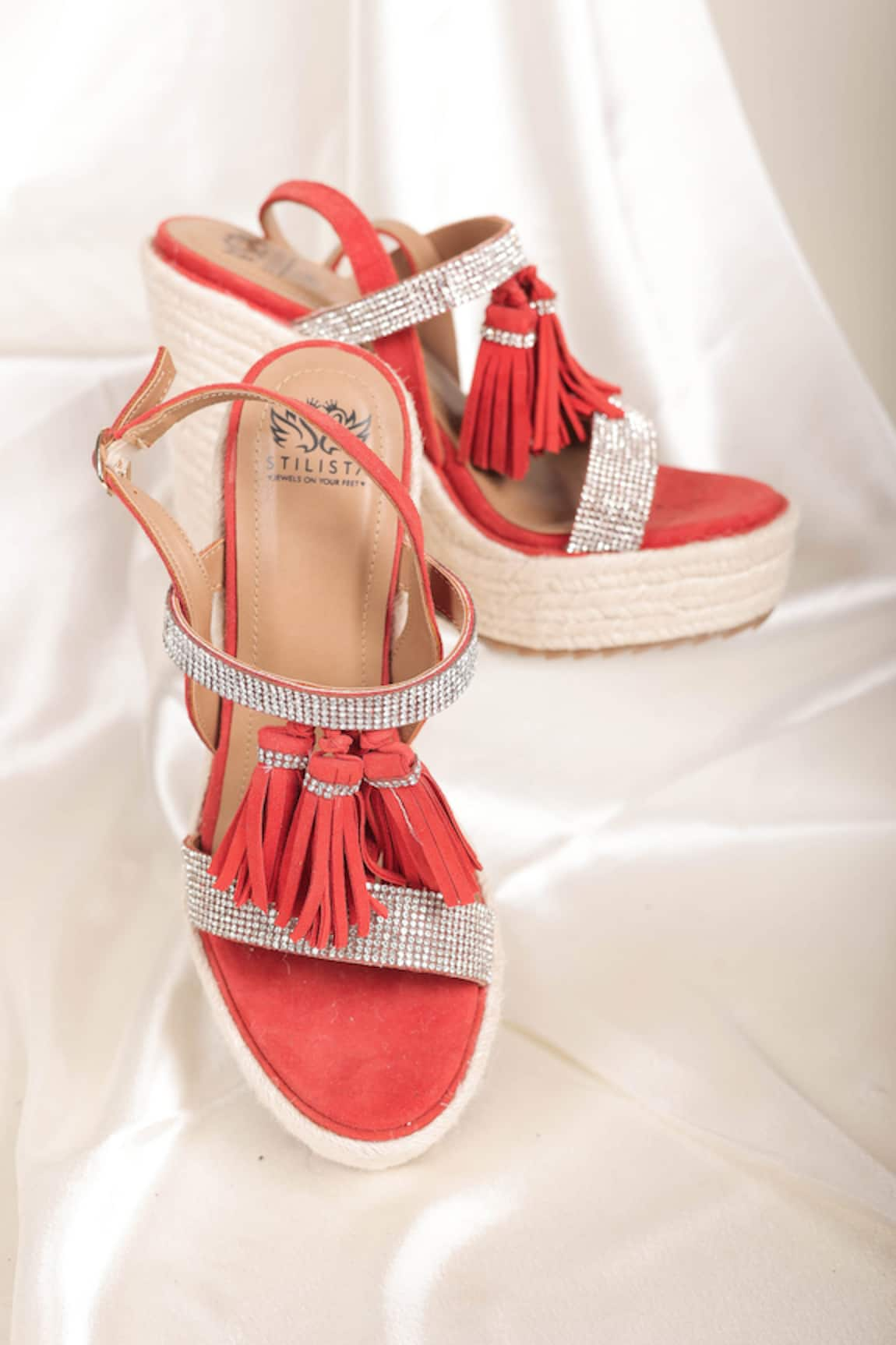 Stilista Stones Embellished Wedges