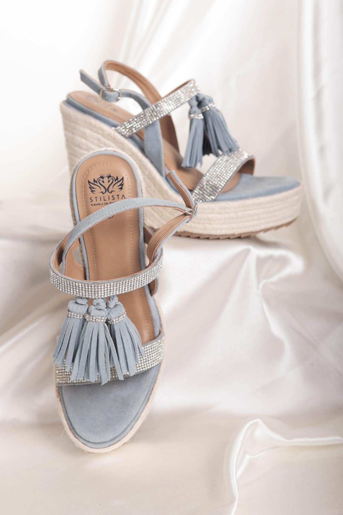 Stilista Stone Embellished Wedges