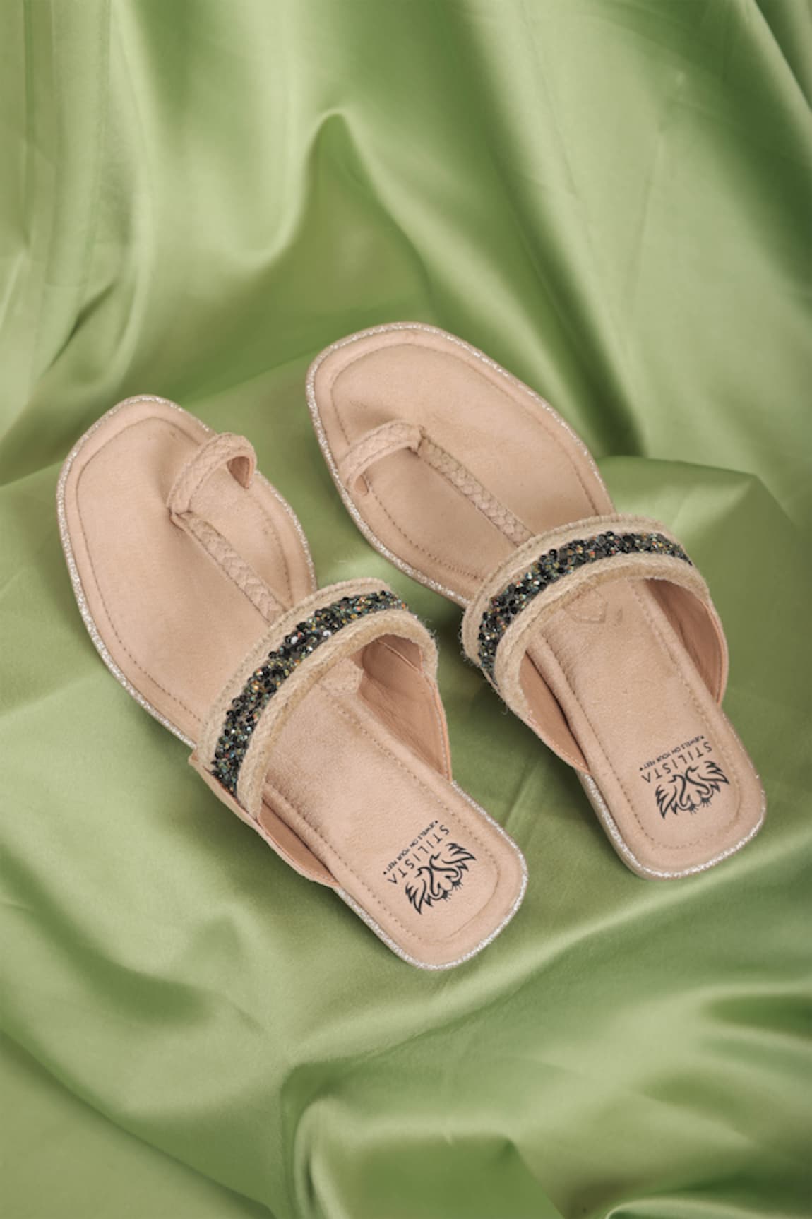 Stilista Embellished Kolhapuri Flats